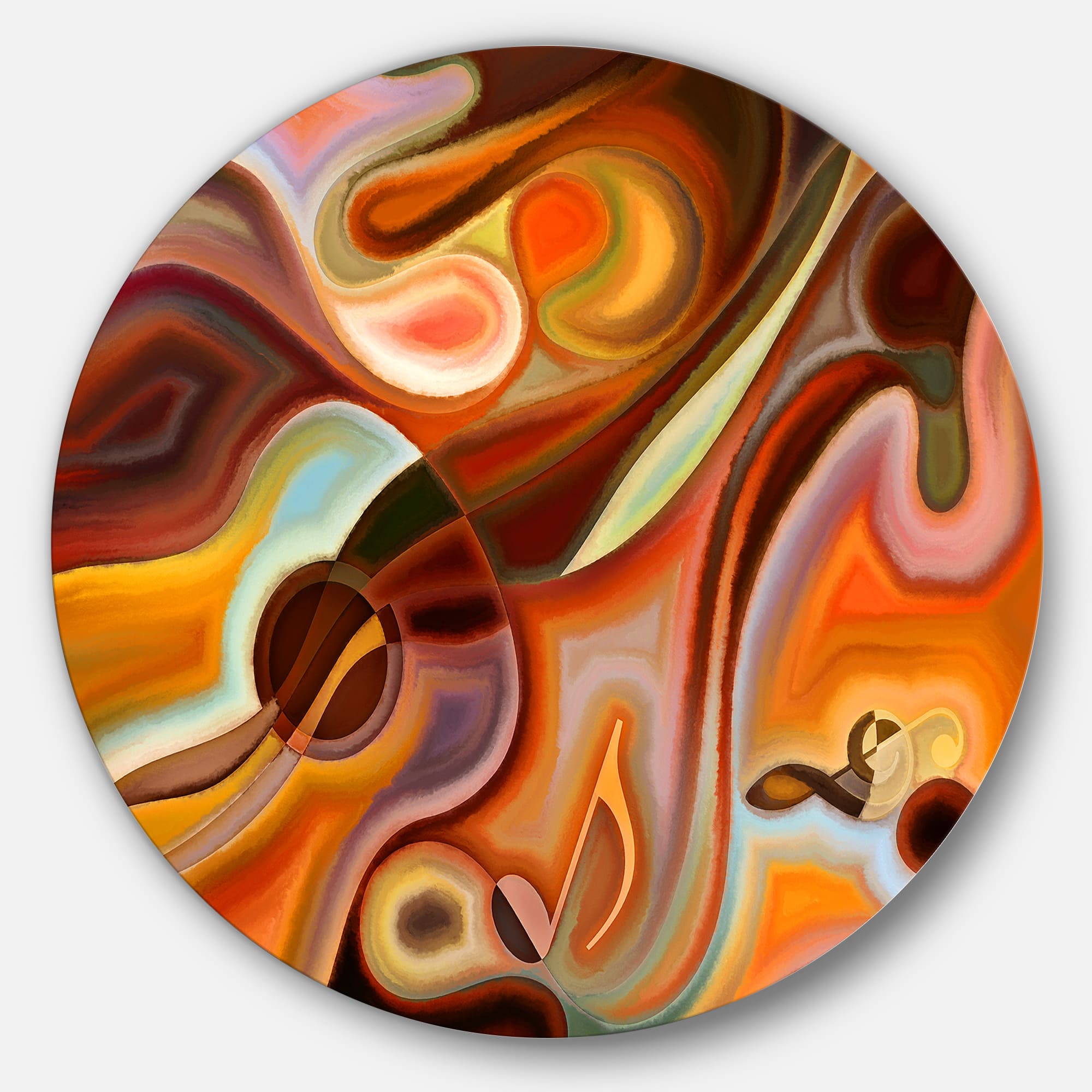Designart - Music Dreams' Abstract Metal Circle Wall Art
