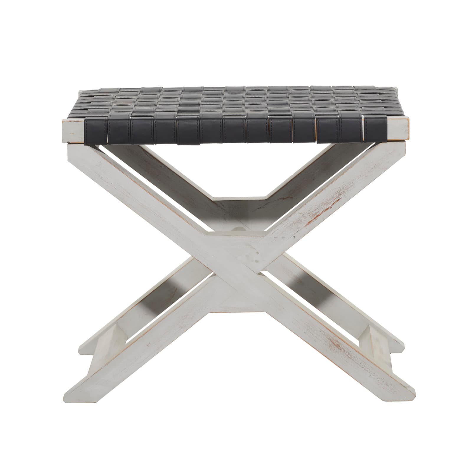 20" Black Wood Farmhouse Stool