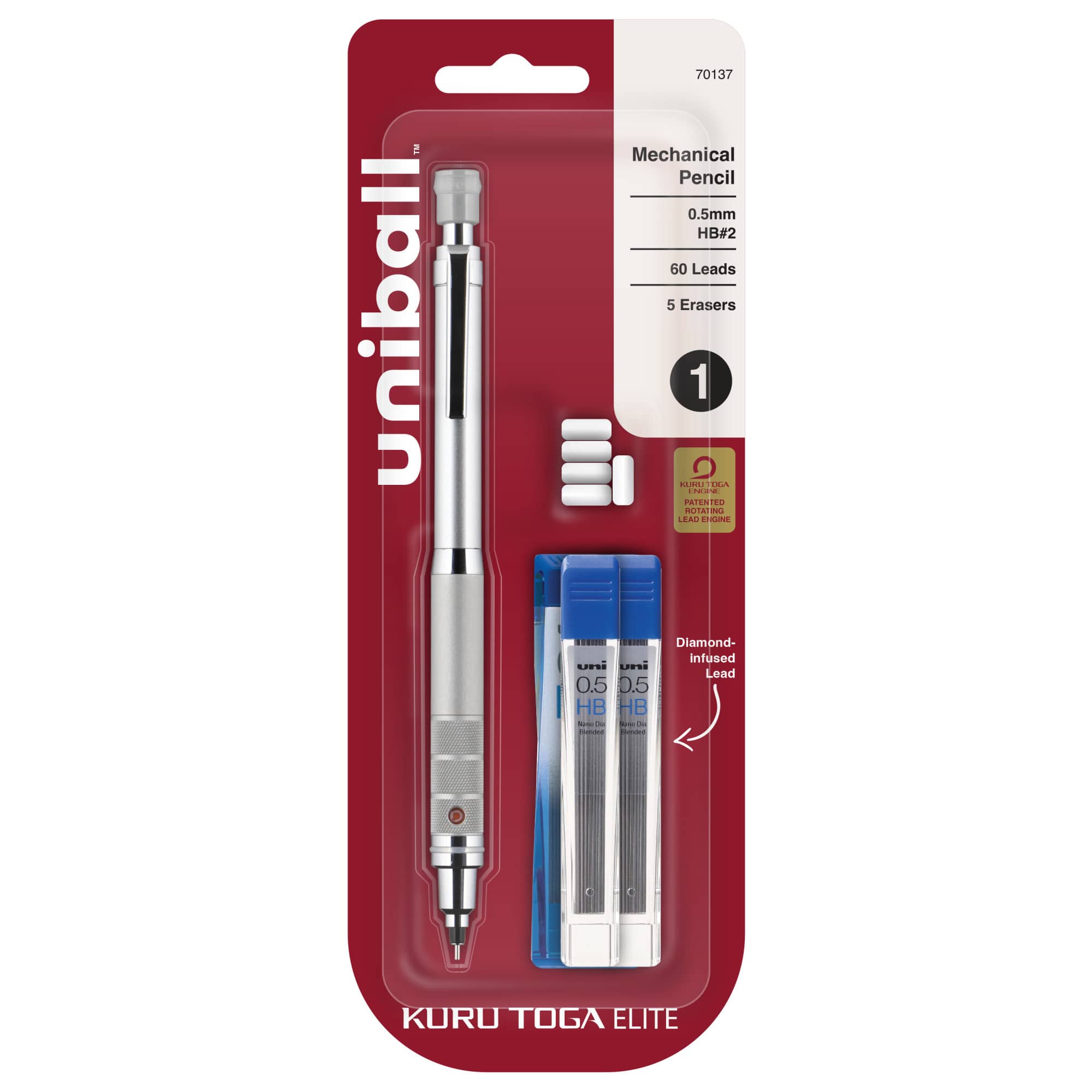 uniball™ KURU TOGA Elite 0.5mm Silver Mechanical Pencil Starter