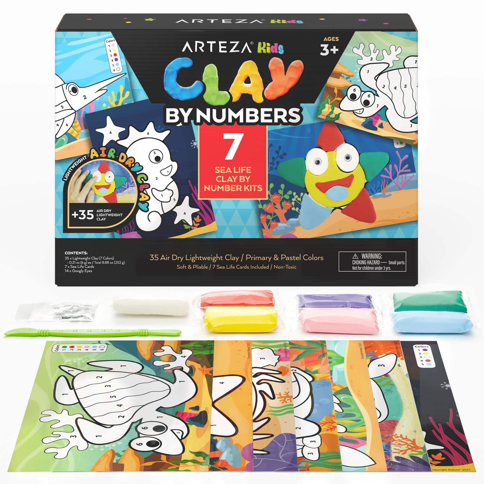 Arteza® Kids Sea Life Clay By Numbers Kit