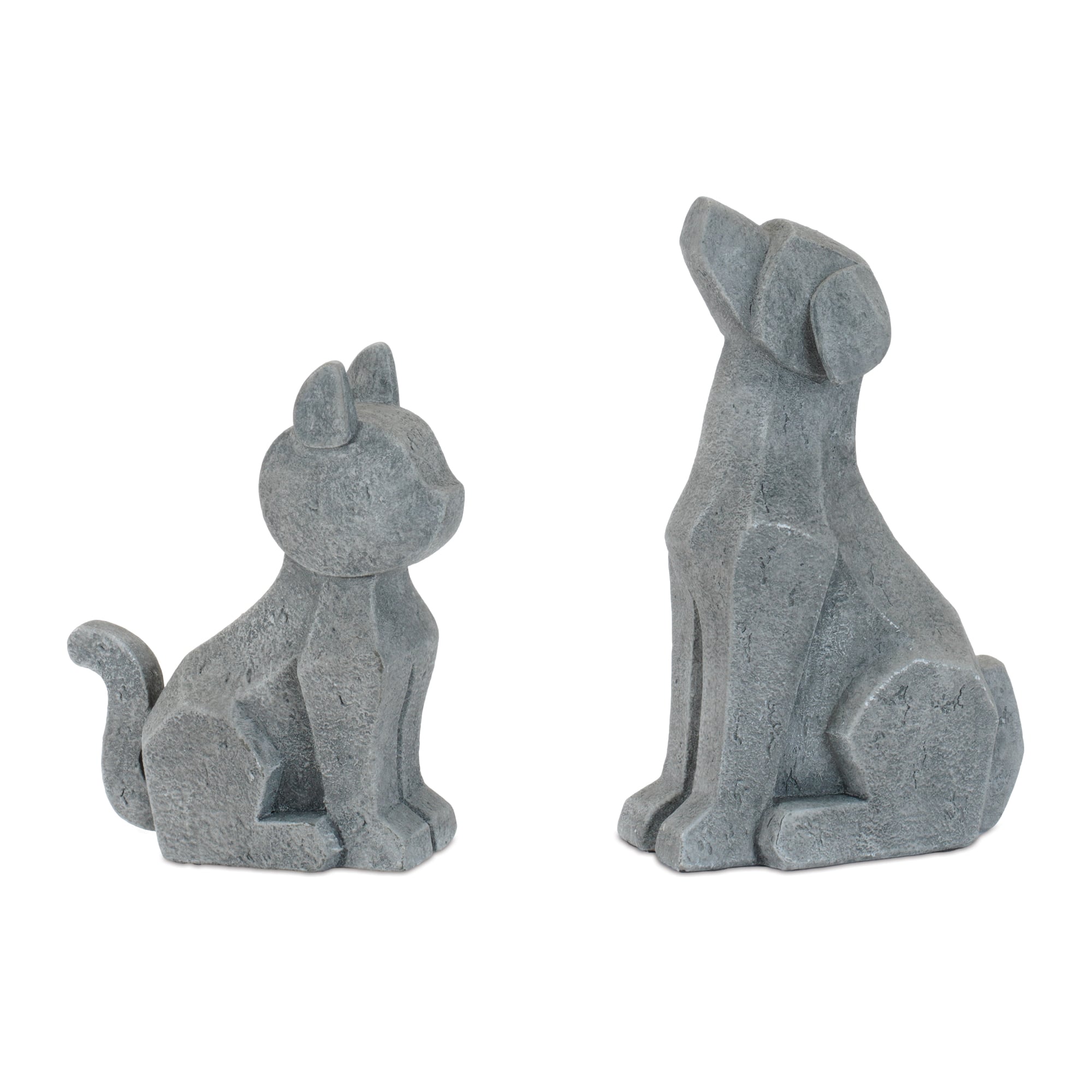 Melrose Modern Sitting Dog & Cat Figurines Set