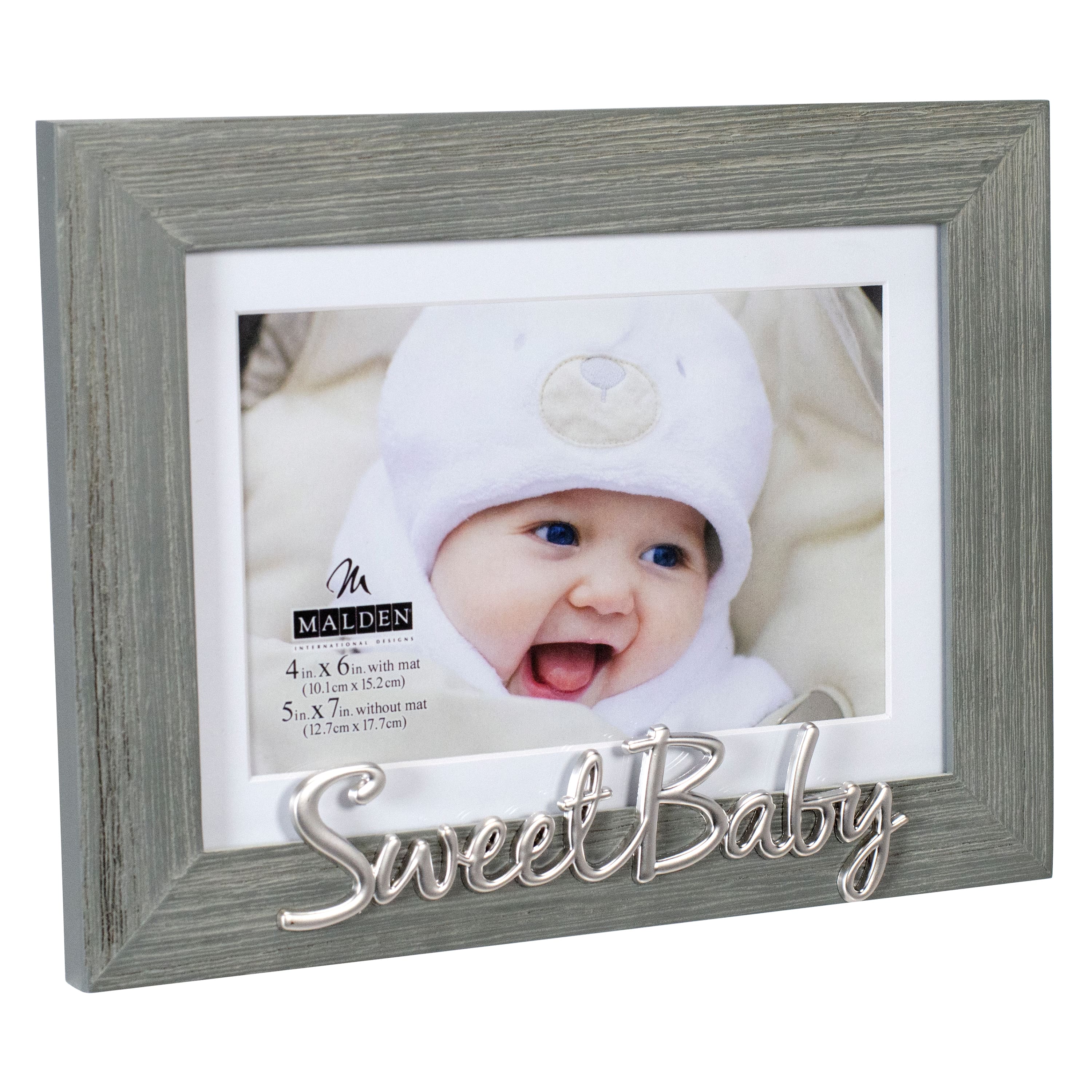 Malden International Designs Sweet Baby 4" x 6" Distressed Expression Frame with Mat