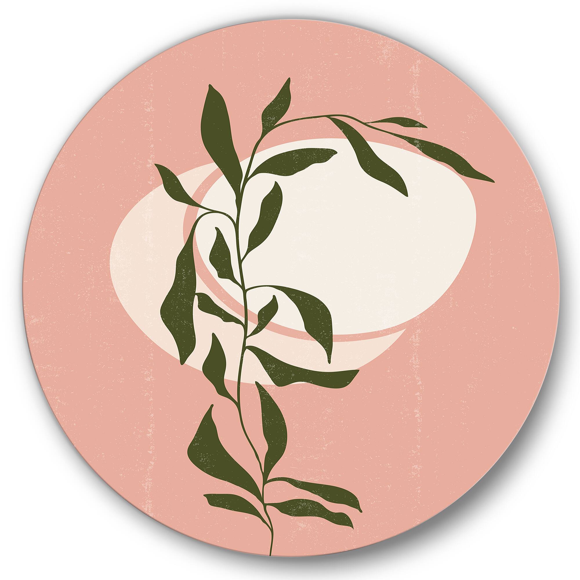 Designart - Abstract Geometrical Sun and Moon With Leaf VI