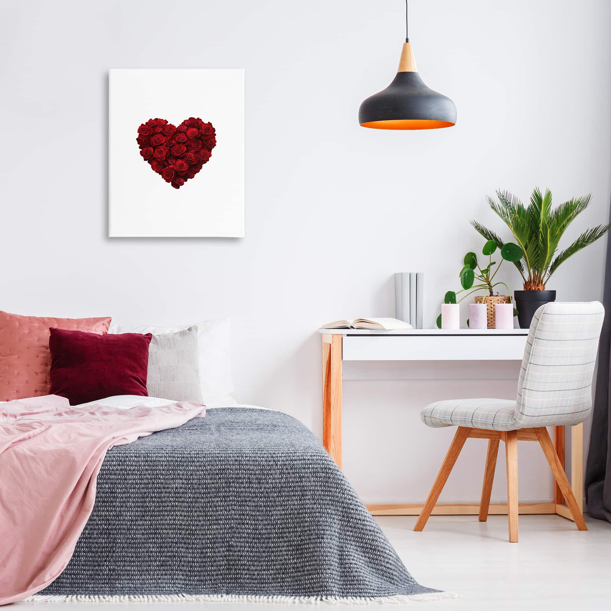 Stupell Industries Heart of Roses Bouquet Canvas Wall Art