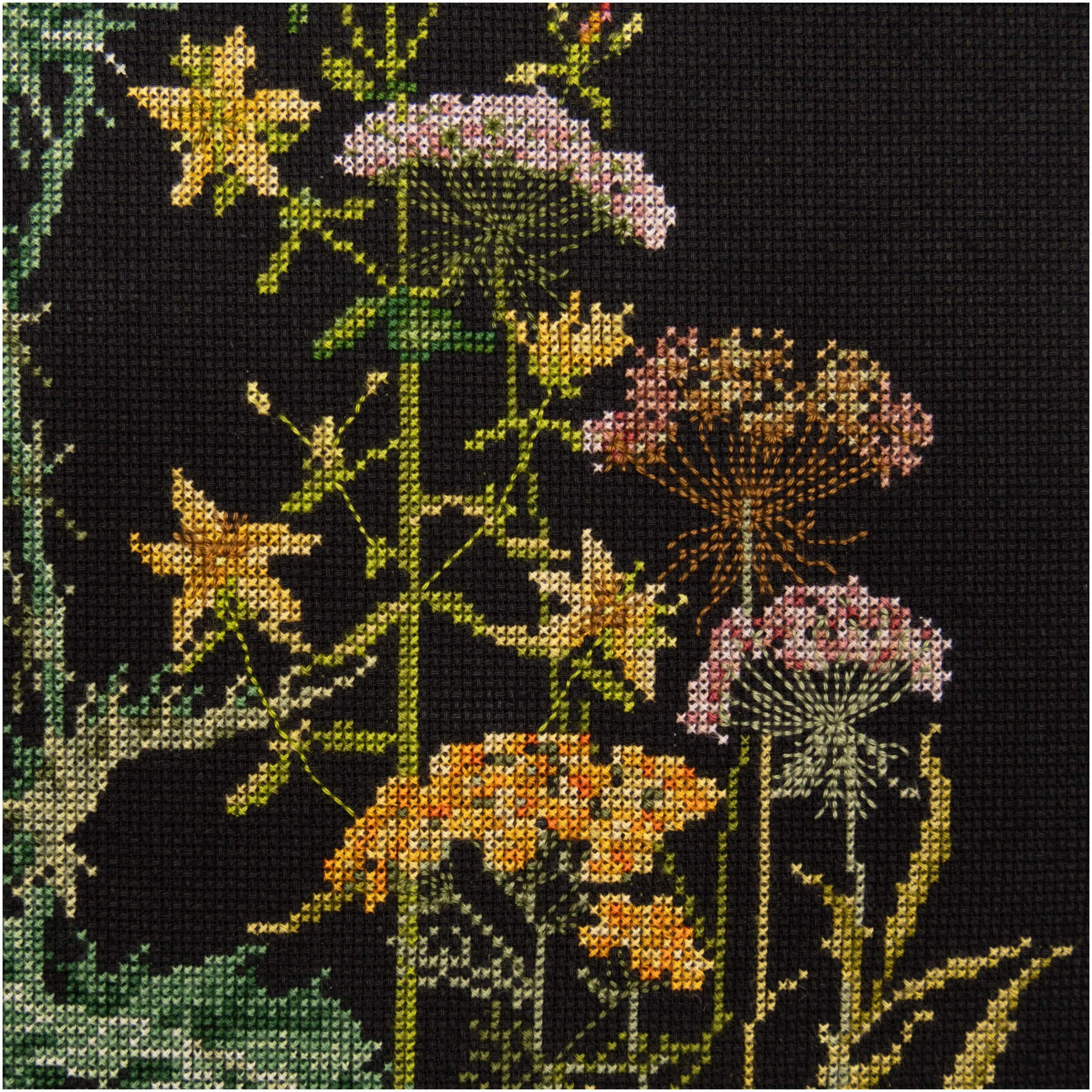 Thea Gouverneur Since 1959® Wild Herbs Black Edition Counted Cross Stitch Kit