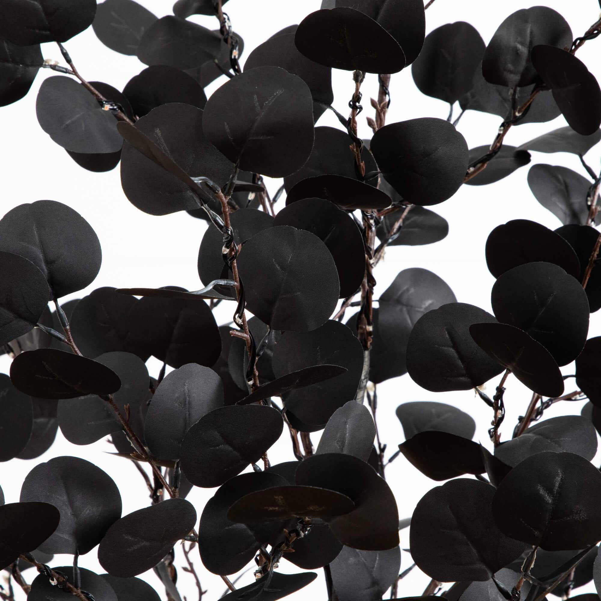 5ft. Pre-Lit Artificial Halloween Black Eucalyptus Tree with 220 Orange & Purple LED Lights