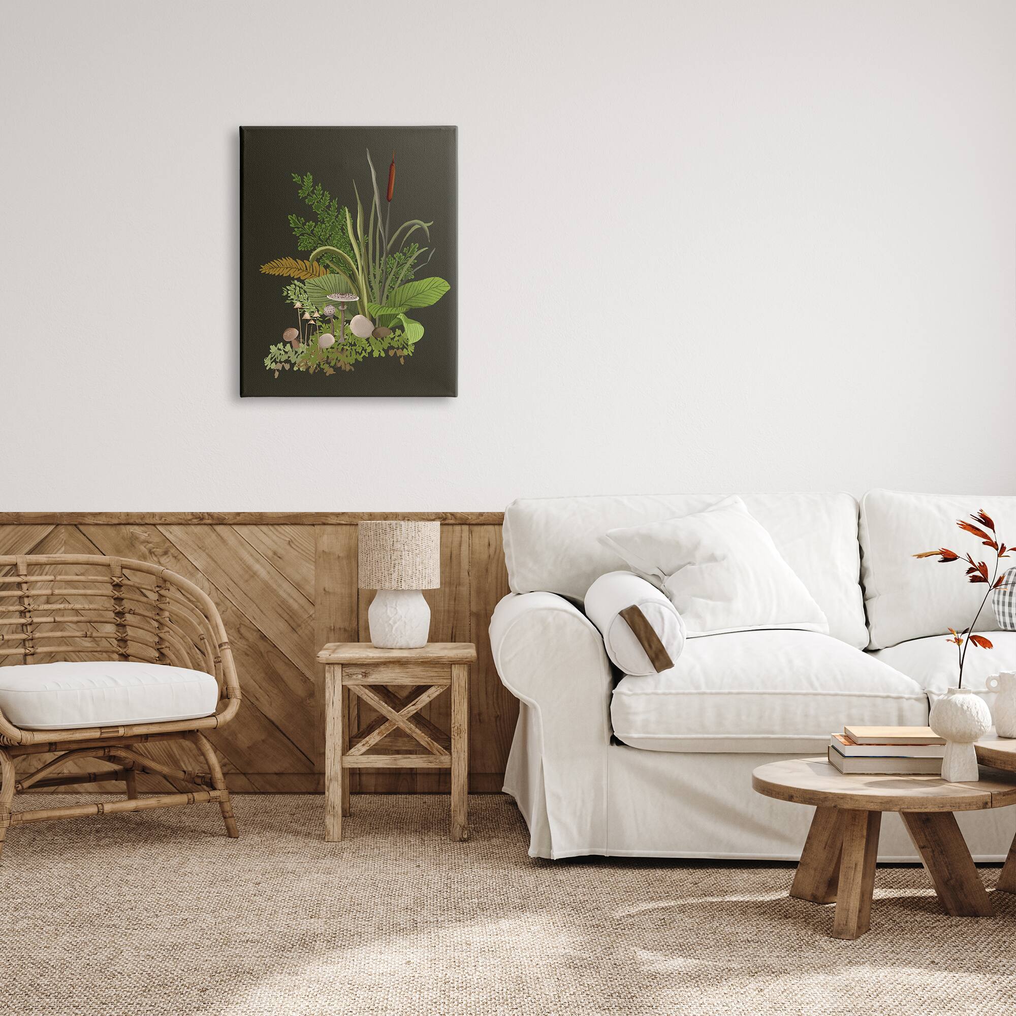 Stupell Industries Natural Forest Floor Mushrooms Ferns Canvas Wall Art