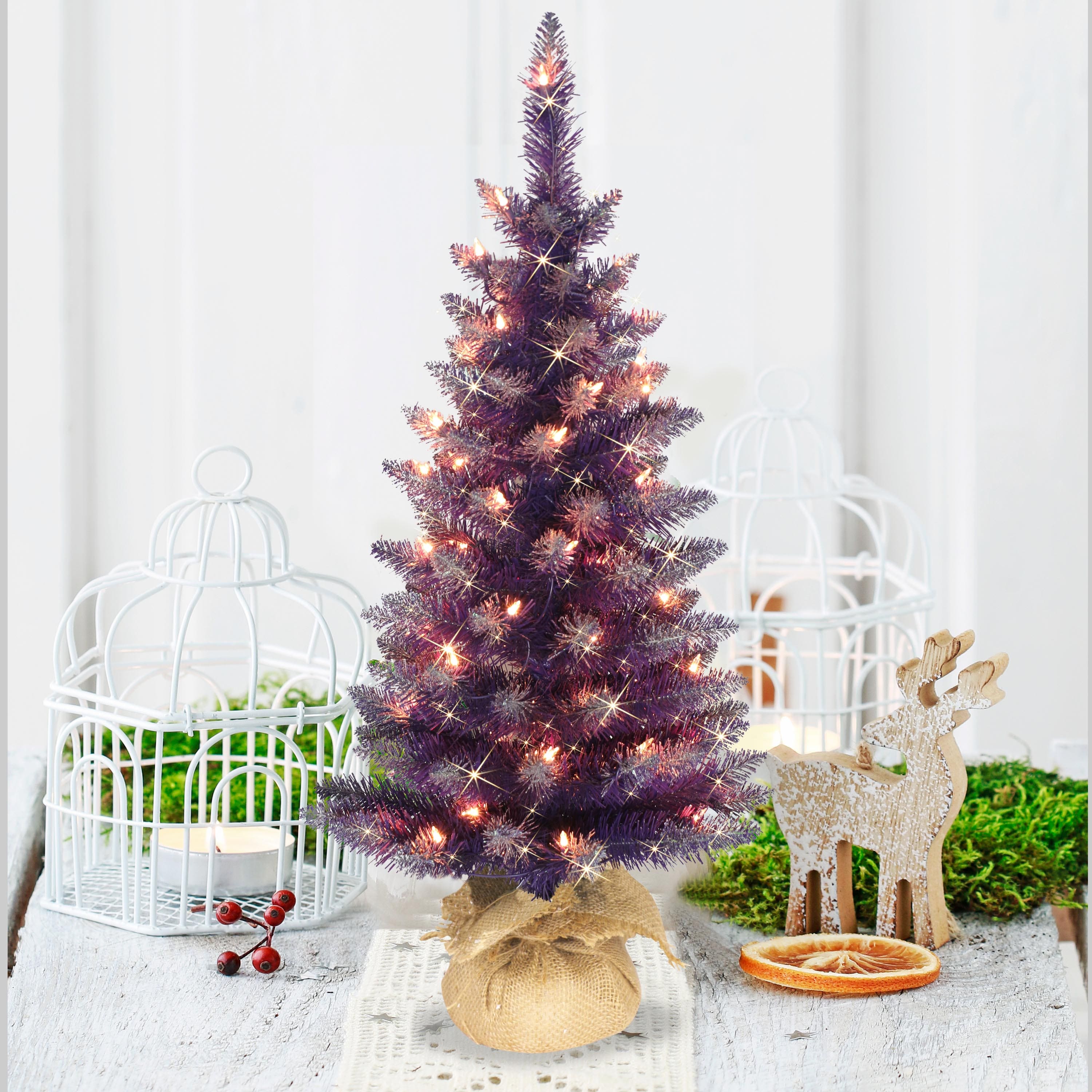 3ft. Pre-Lit Fashion Artificial Christmas Tree, Clear Lights