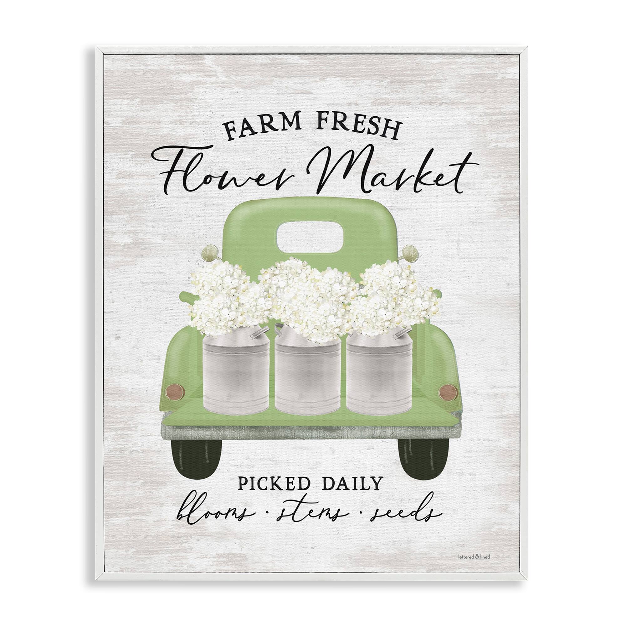 Stupell Industries Farm Fresh Flower Market White Hydrangeas Milk Tin Frame Giclée Wall Art