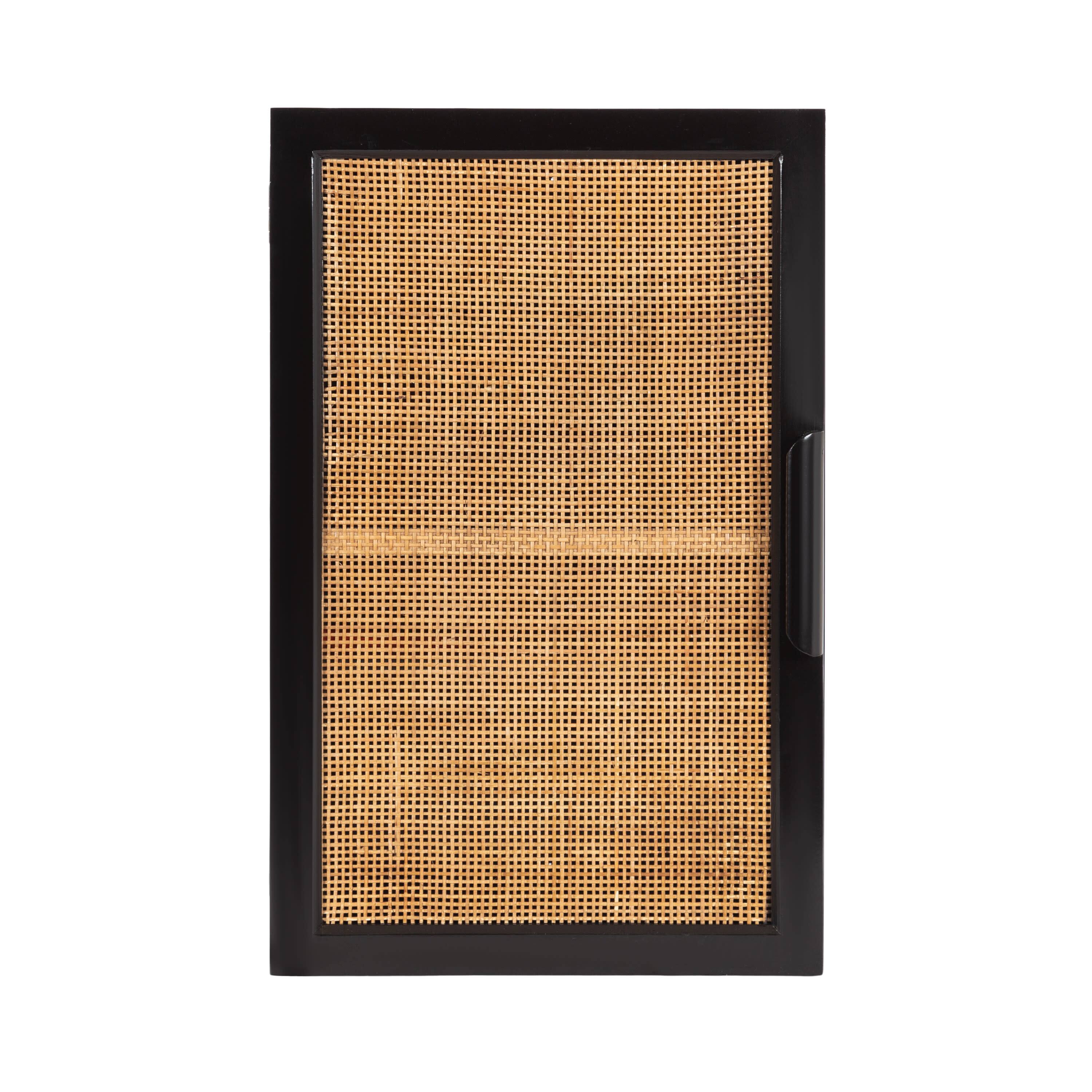 Kate and Laurel Ori Rattan Wall Cabinet