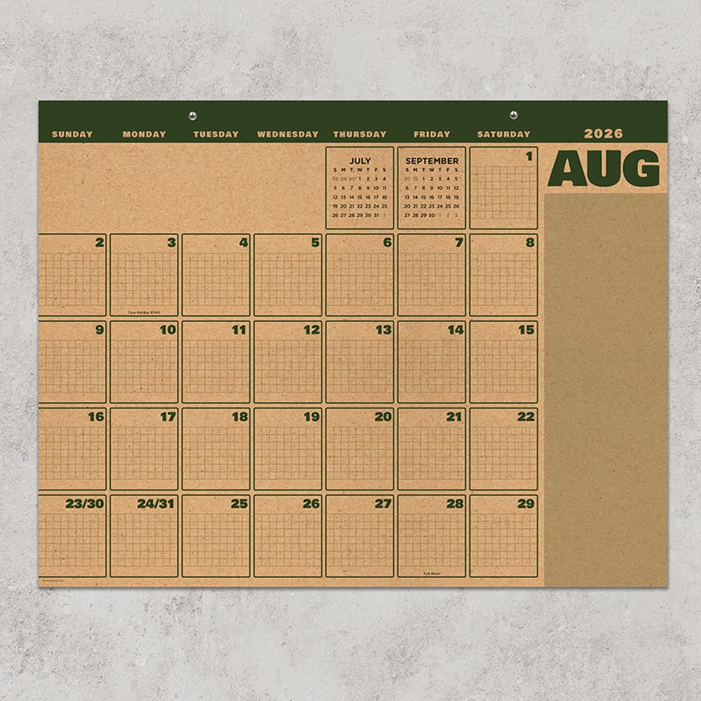 TF Publishing Large 2026-27 Trail & Timber Desk Pad Monthly Blotter Calendar