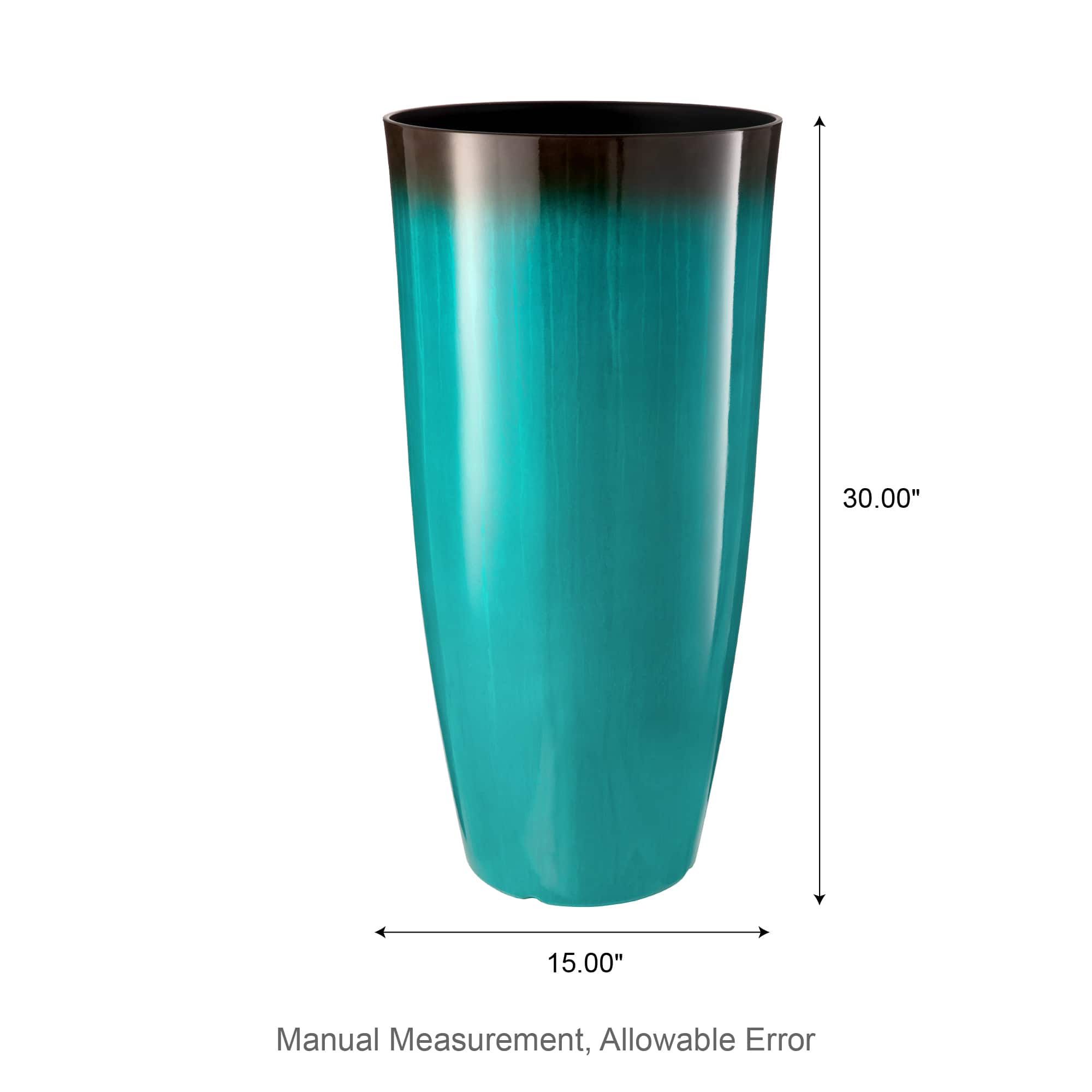 Glitzhome® Oversized Gradient Faux Ceramic Tall Plastic Planters, 2ct.
