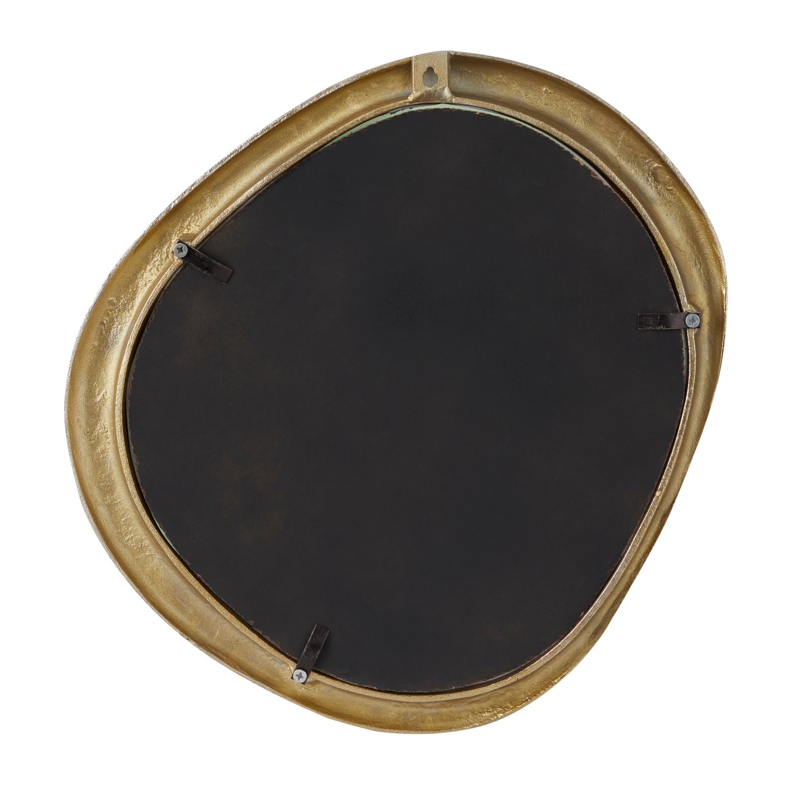 Gold Aluminum Contemporary Abstract Wall Mirror, Set of 3 23", 19", 15"