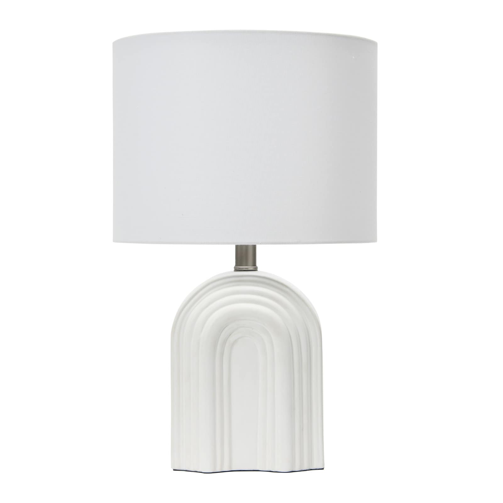 Hello Honey® 19" Carved Arch Stoneware Table Lamp with Linen Drum Shade
