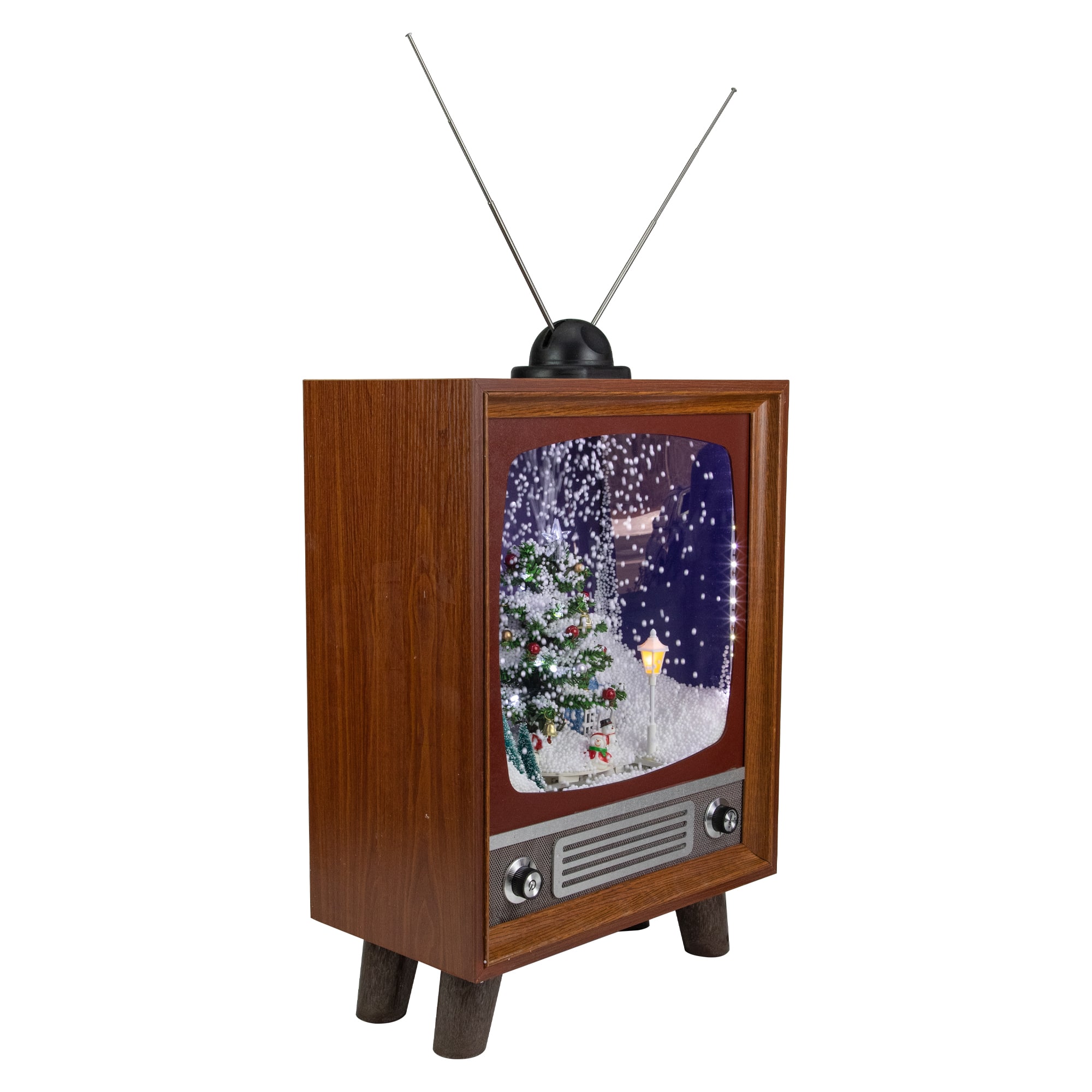 21" LED Lighted Musical Snowing Christmas Tree TV Set Decoration