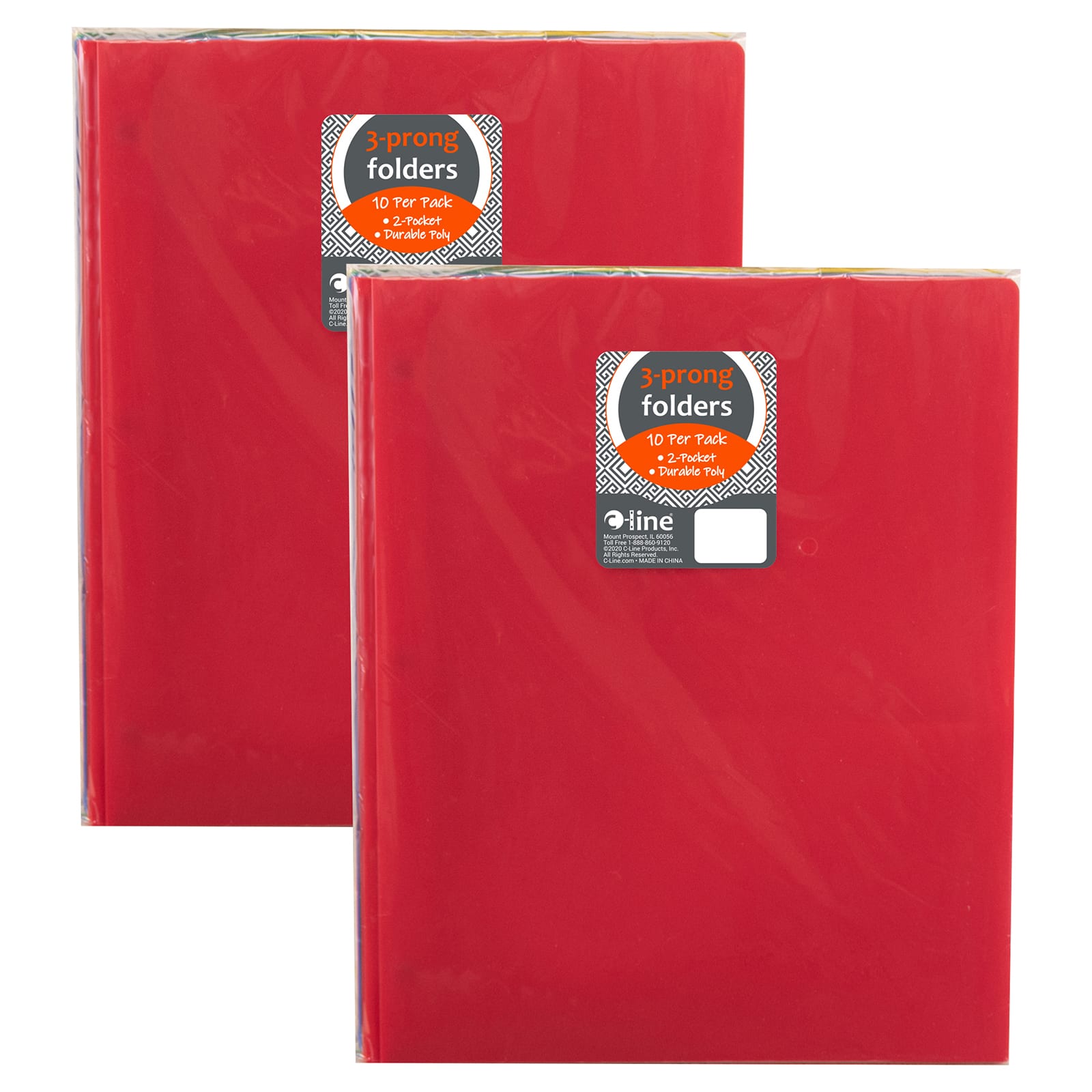 C-Line® Two-Pocket Heavyweight Poly Portfolio Folders, 2 Packs of 10