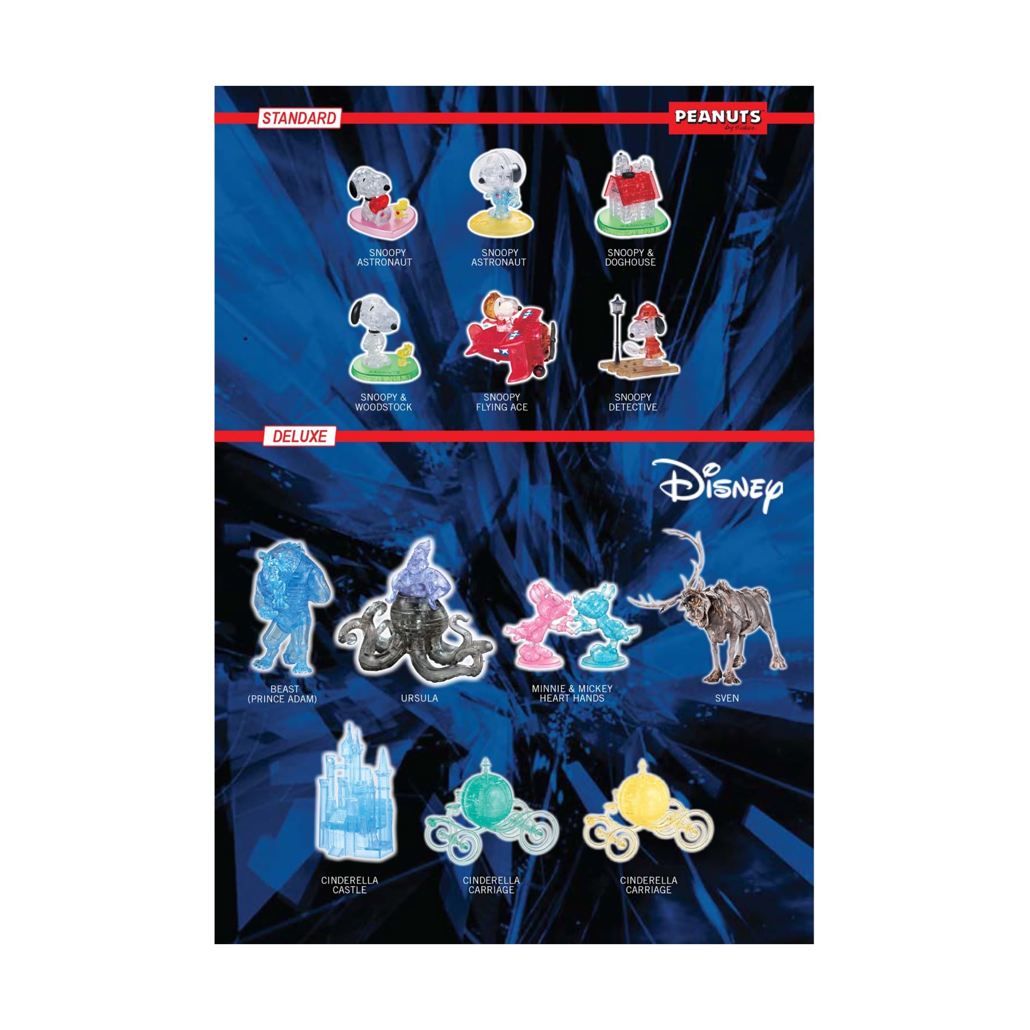 3D Crystal Puzzle - Disney Minnie & Mickey (Black/Purple): 68 Pcs