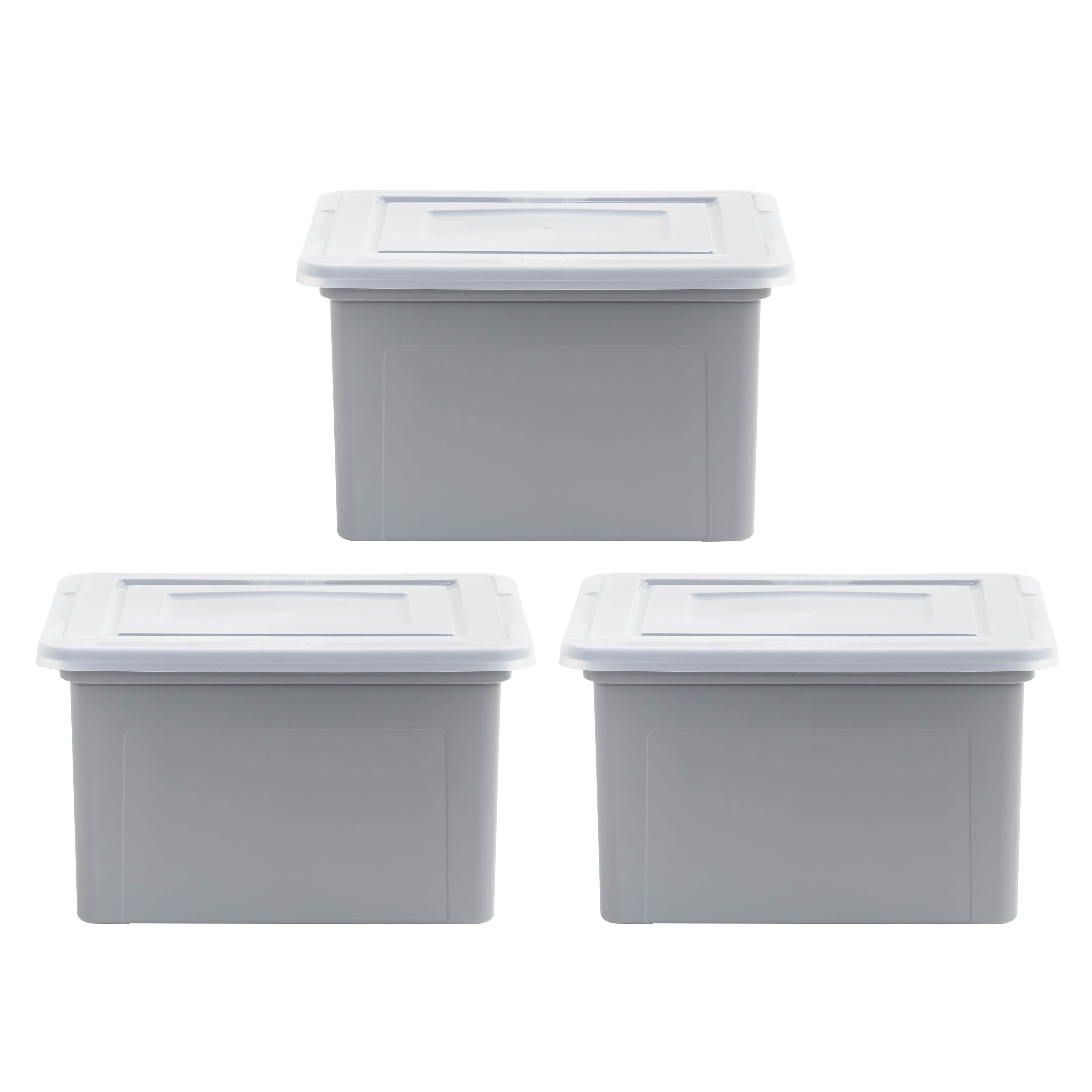 Iris® Gray Dual Purpose Letter & Legal Size File Box, 3 Pack