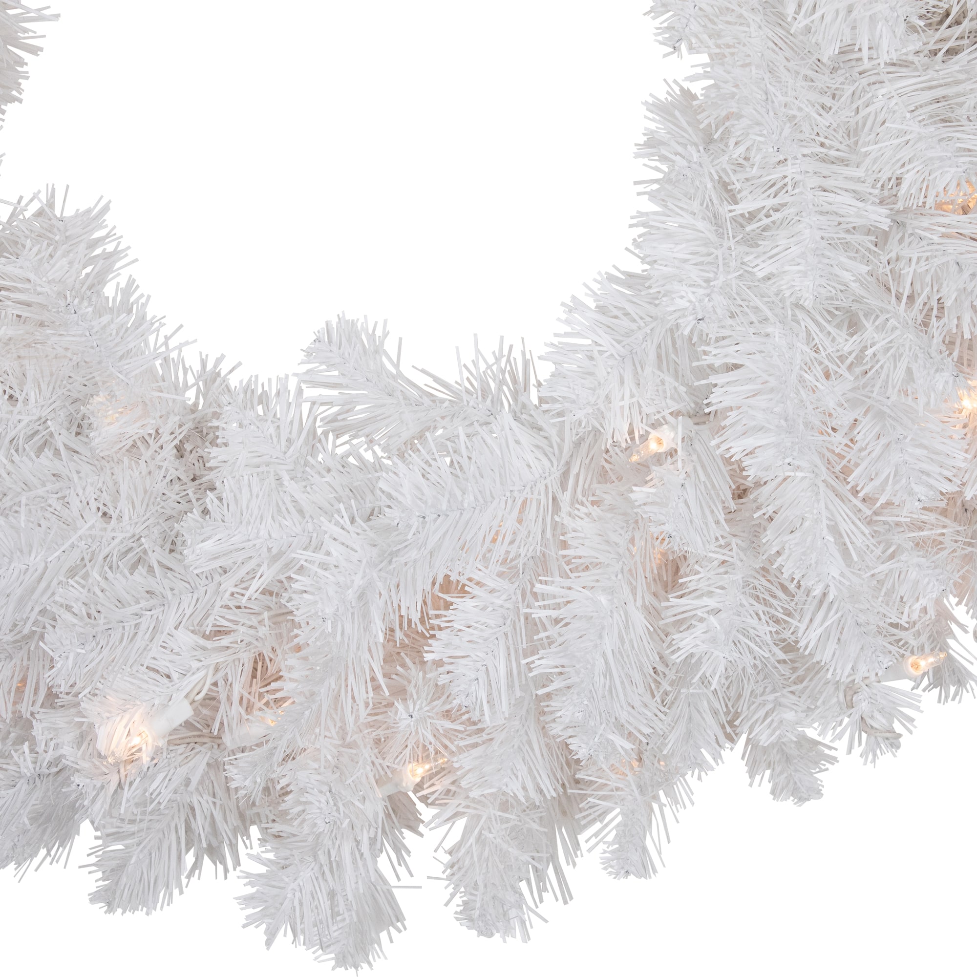 24" Pre-Lit White Artificial Christmas Pine Wreath