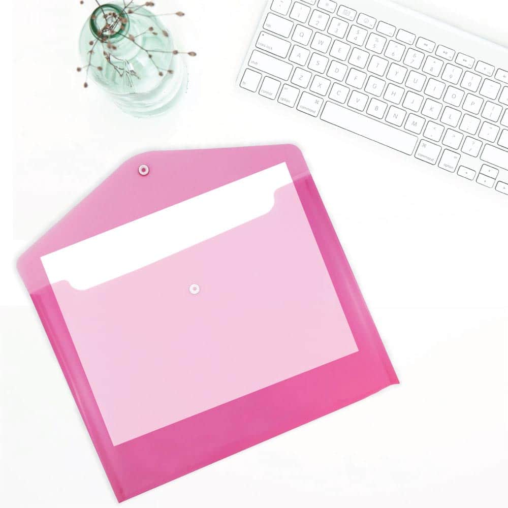 JAM Paper 9.75" x 13" Assorted Plastic Snap Closure Envelopes, 12ct.
