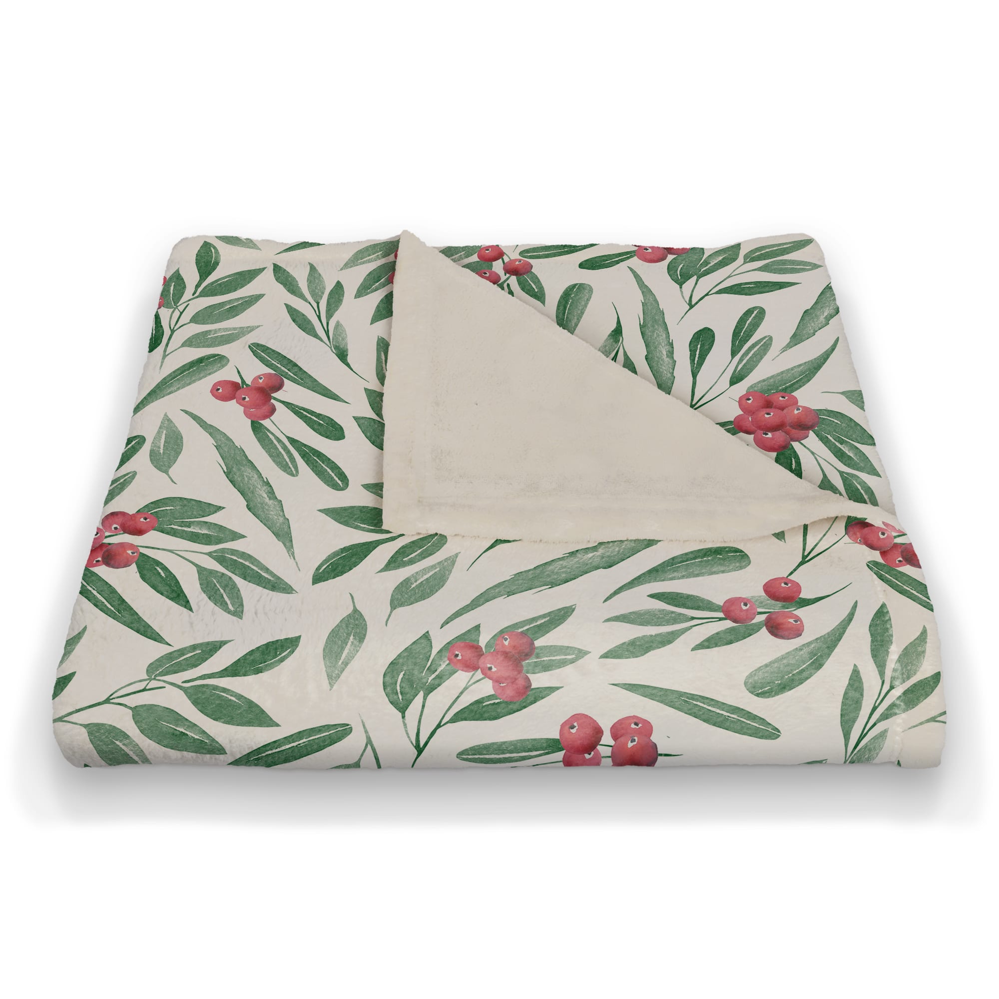 Holly Berries 50x60 Coral Fleece Blanket