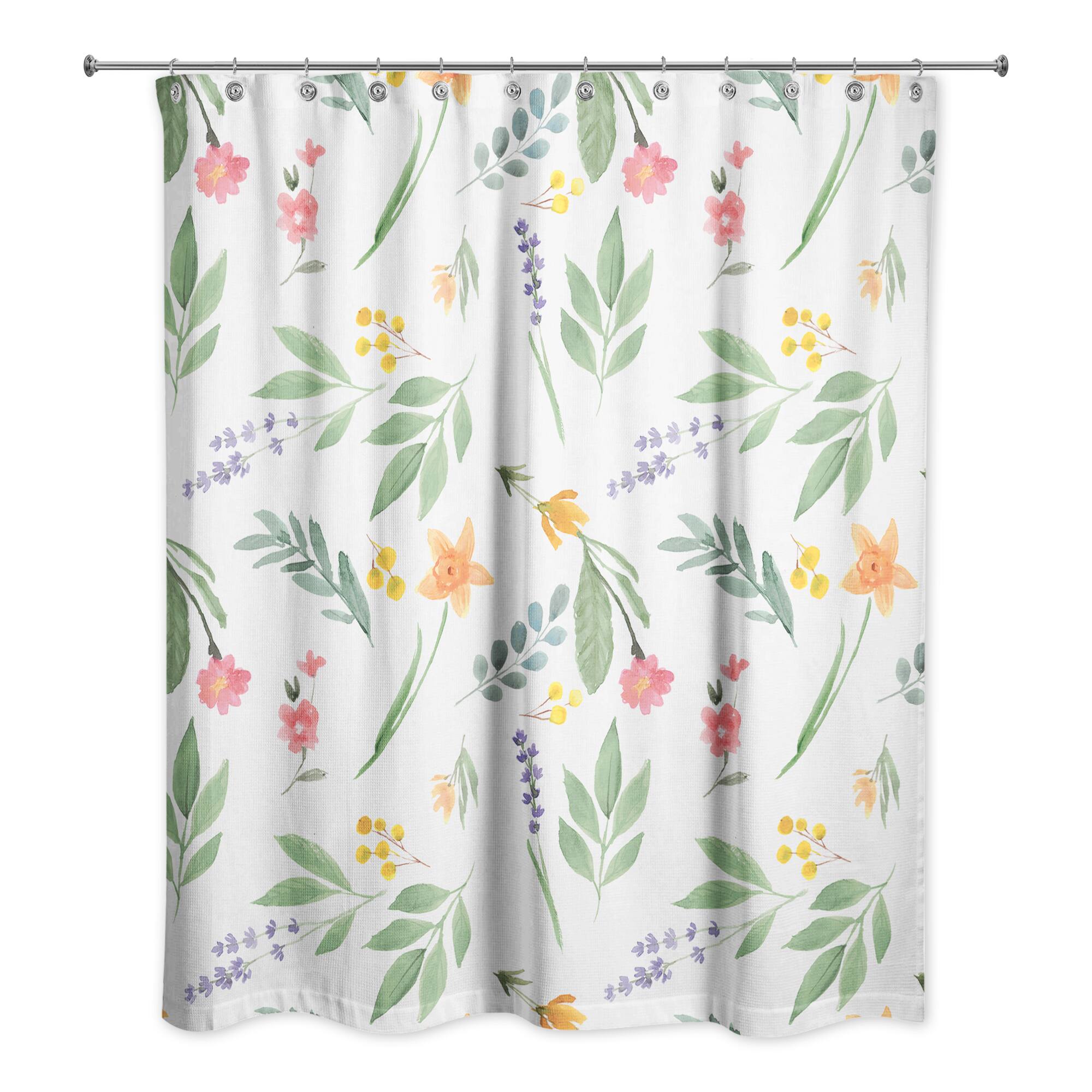 Spring Flower Bunches 71" x 74" Shower Curtain