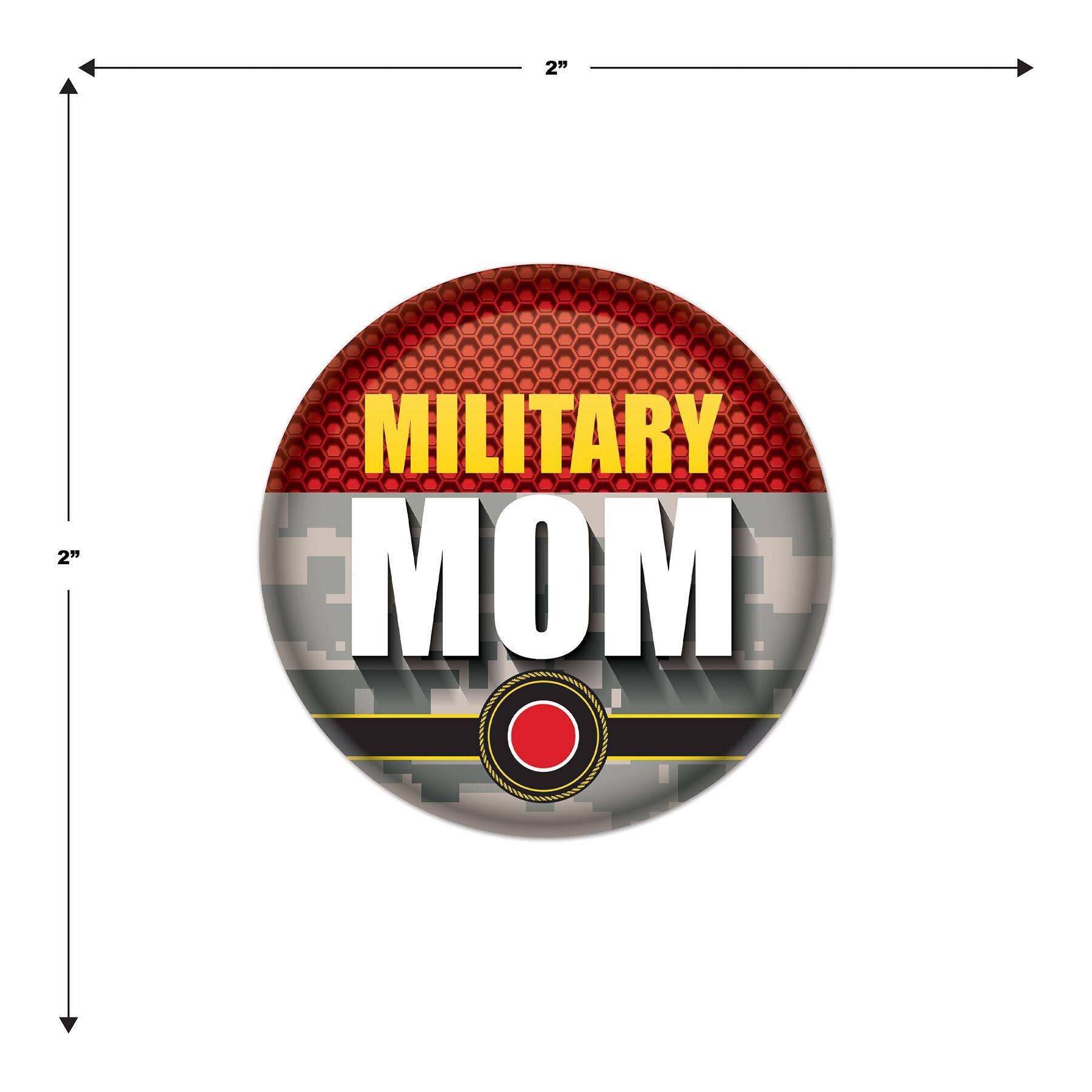 Beistle 2" Red Camouflage Military Mom Buttons, 6ct.
