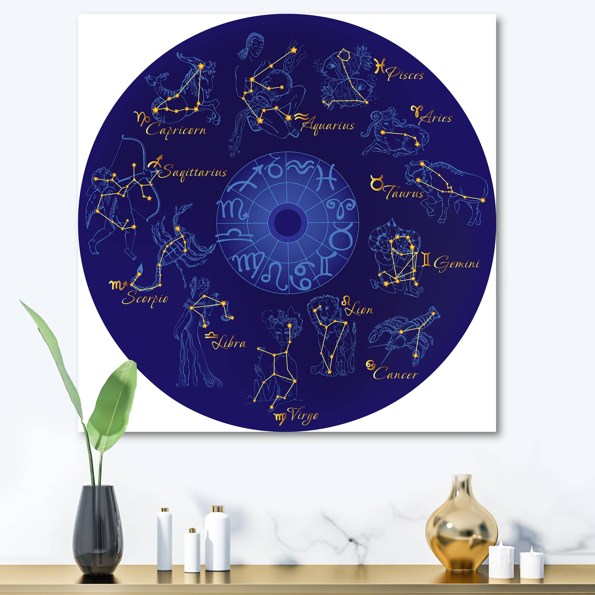 Designart - Zodiac With Constellations and Zodiac Signs