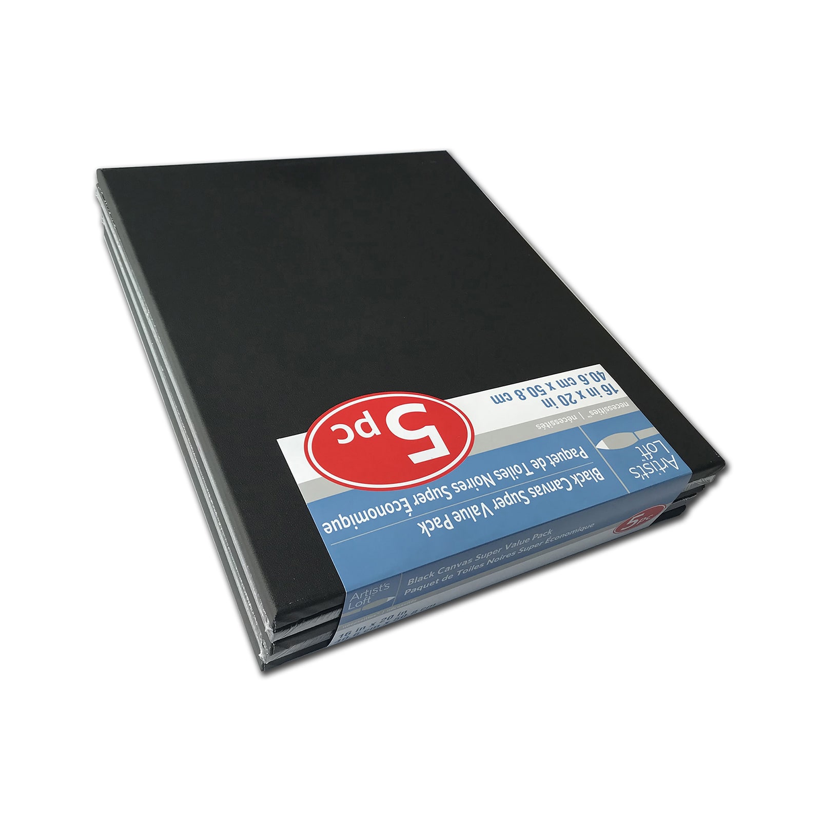 4 Packs: 5 ct. (20 total) 16" x 20" Black Super Value Canvas by Artist's Loft®