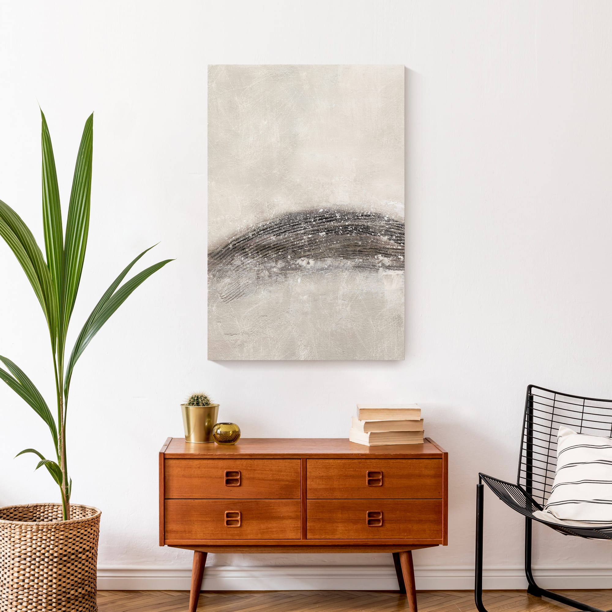 Shimmer Gray Abstract II 20" x 30" Canvas Wall Art