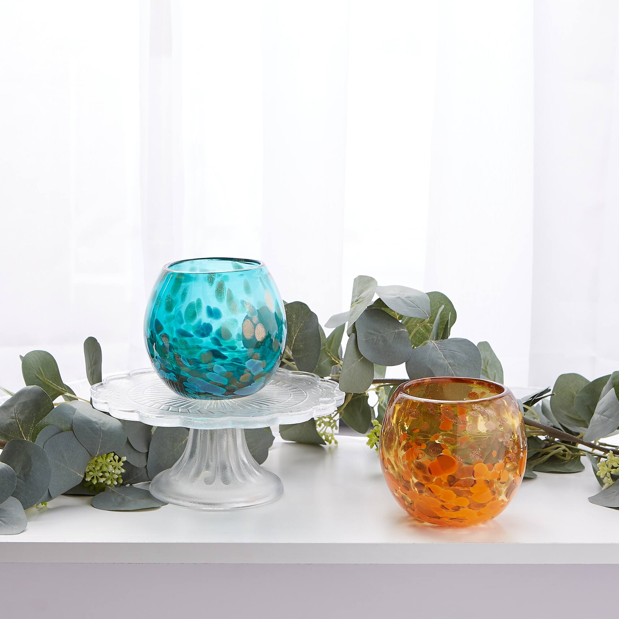 4" Orange Bowl Vase