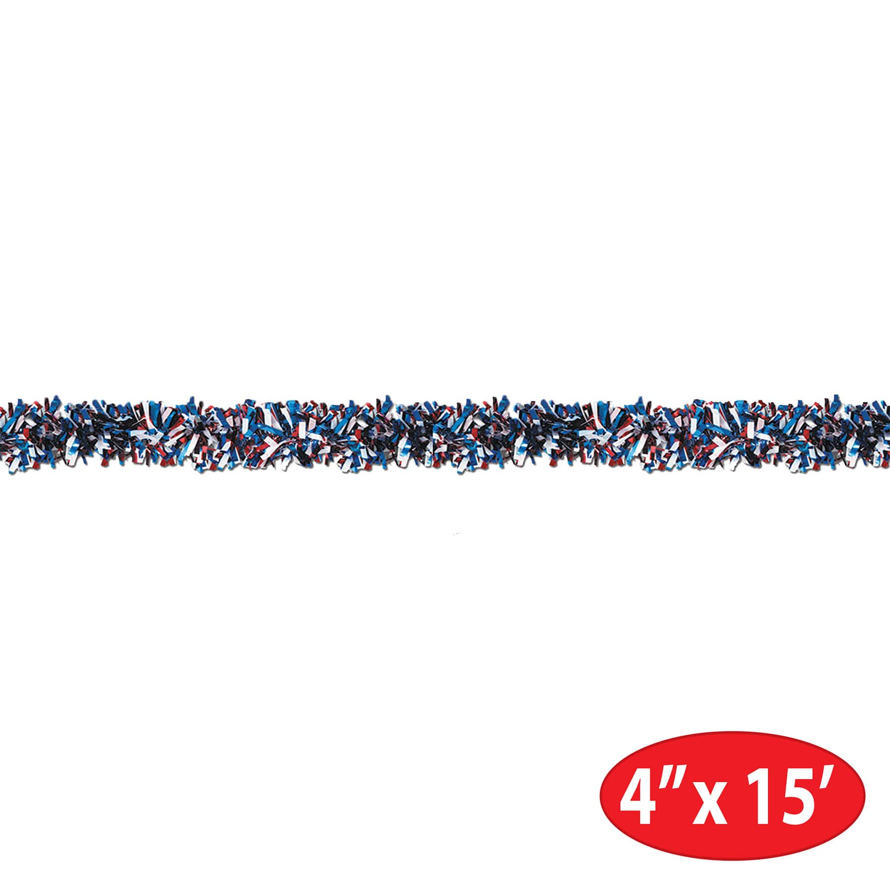 Beistle 15ft. Red, White & Blue 6-Ply Metallic Festooning Garland