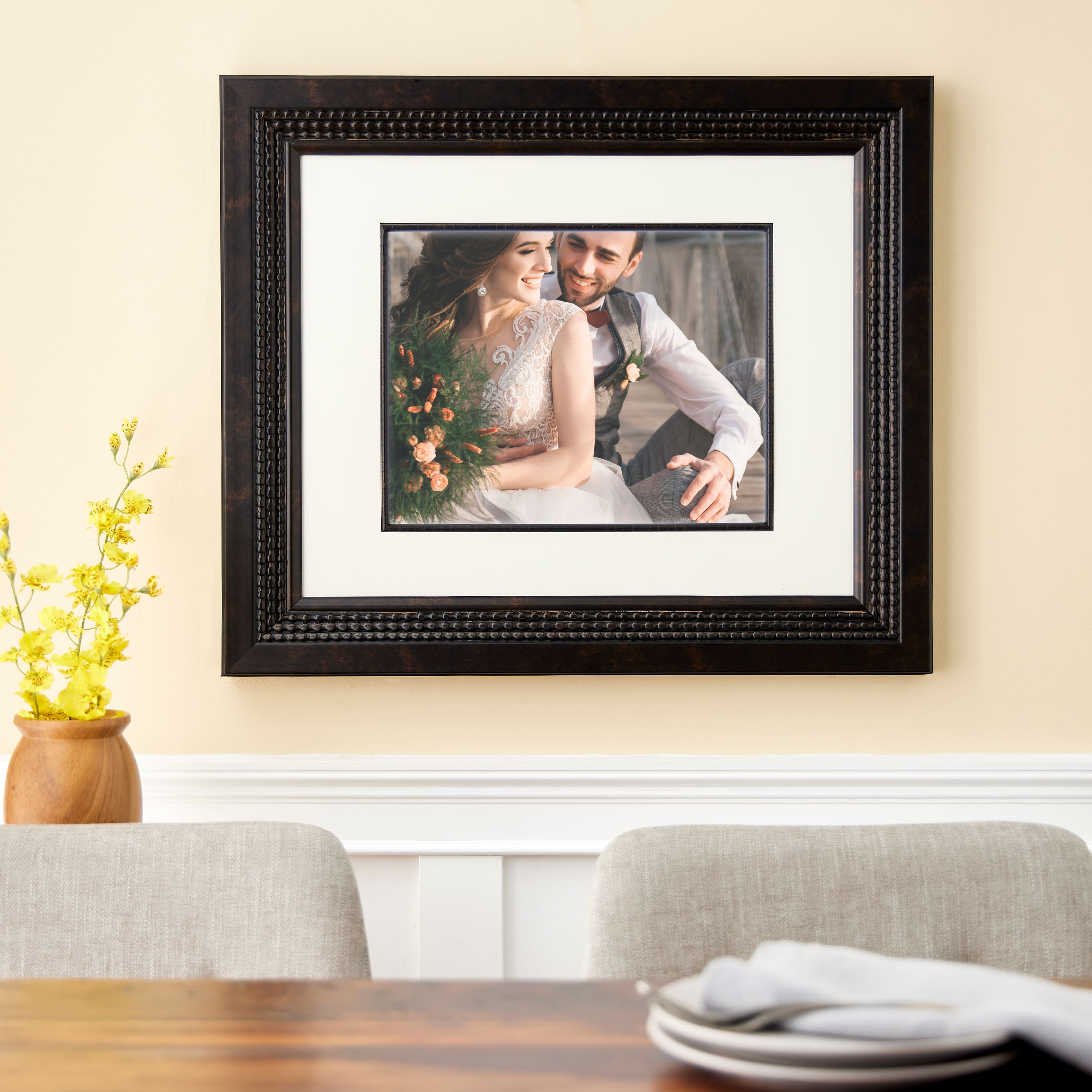 Home Bronze Triple Beaded Frame with Mat by Studio Décor