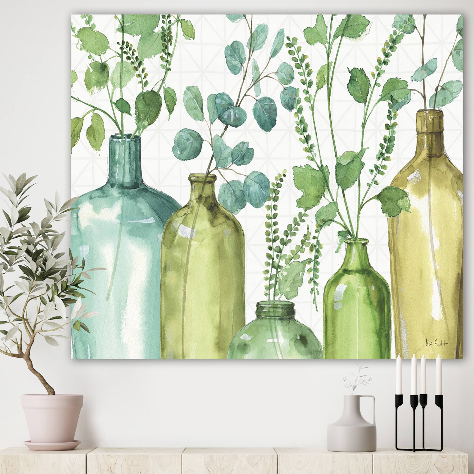 Designart - Mixed Botanical Green Leaves I0
