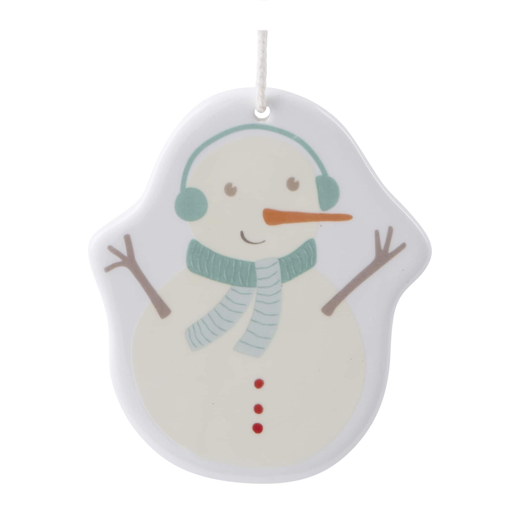 Melrose Ceramic Snowman Ornaments Set