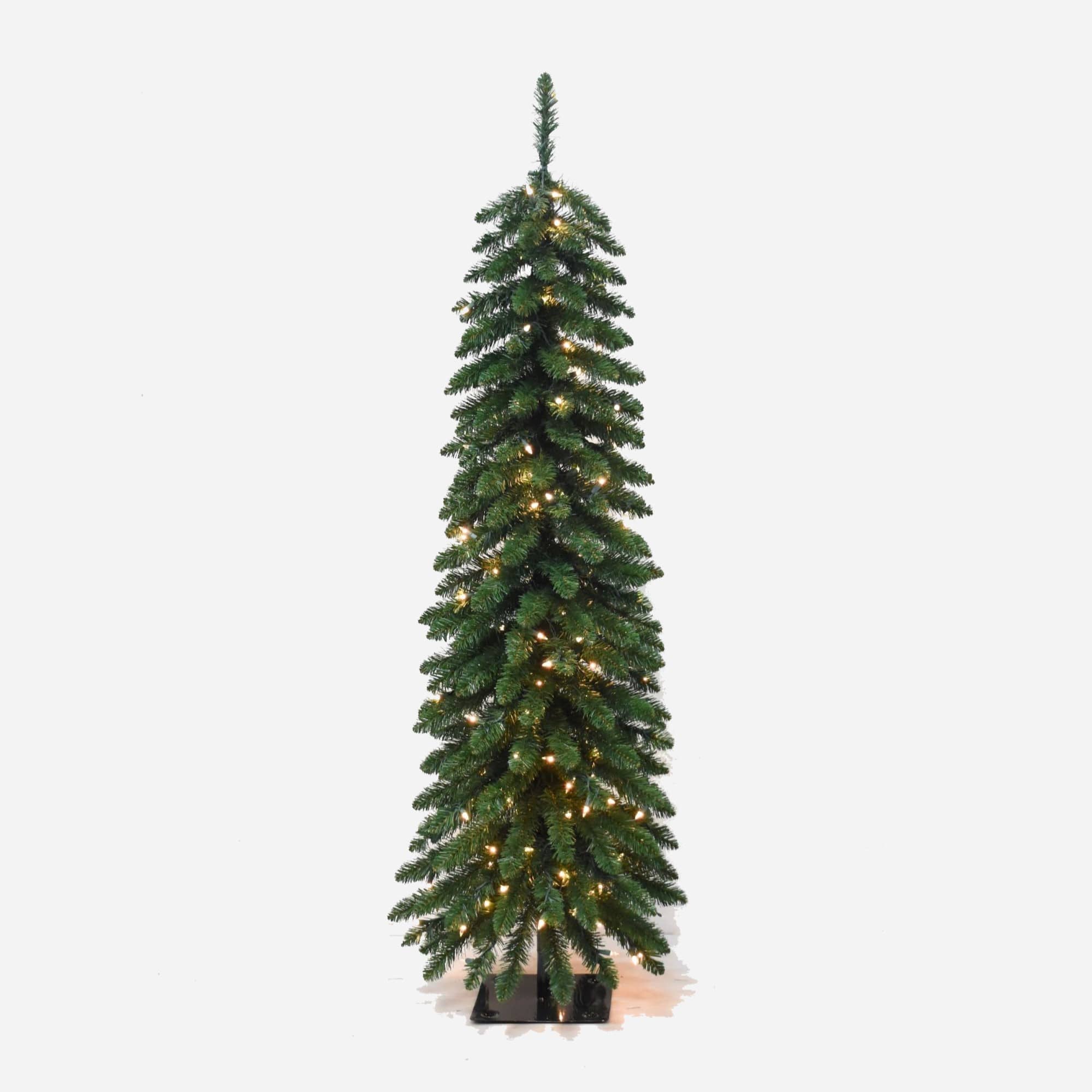 5ft. Pre-Lit Pencil Alpine Artificial Christmas Tree, Clear Lights