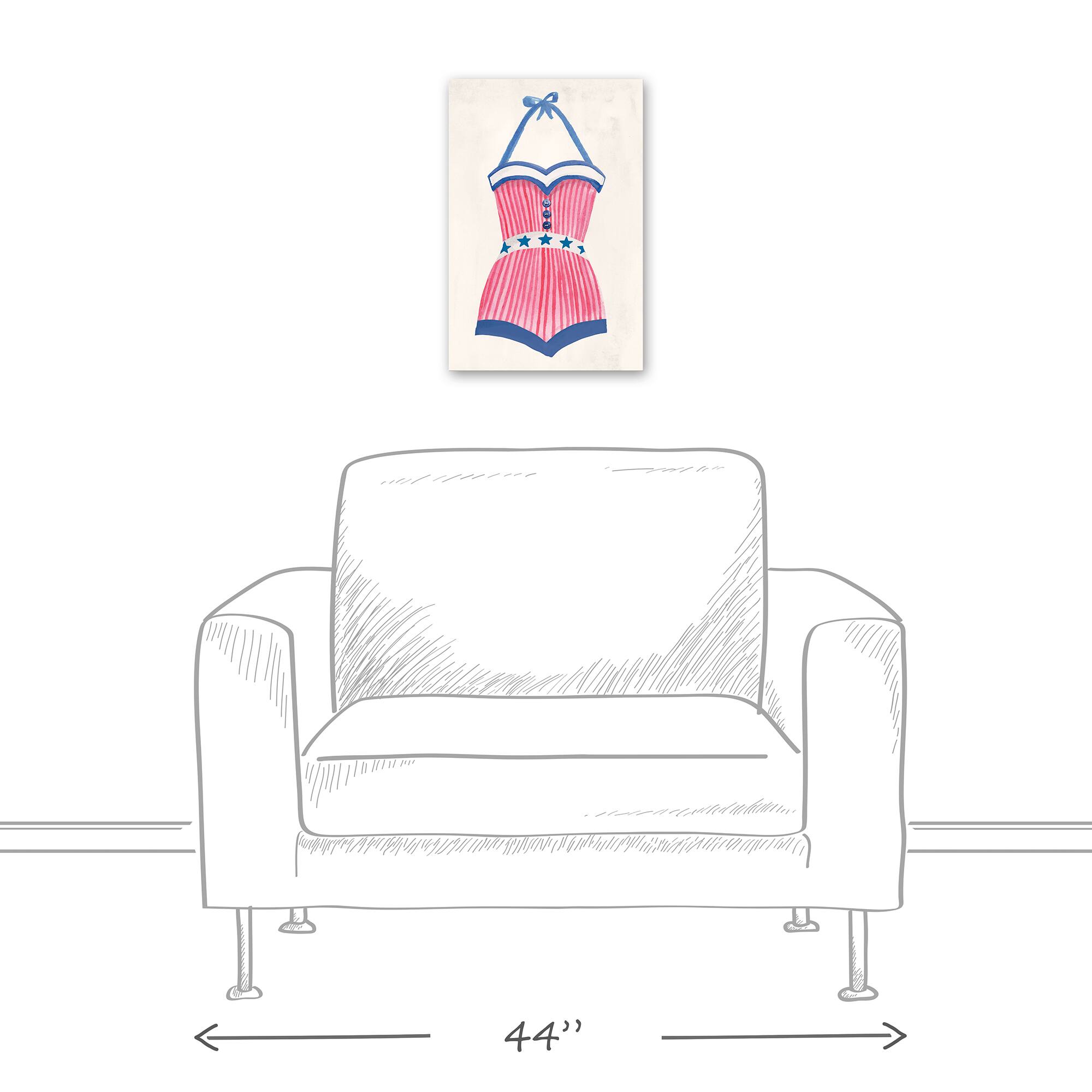 Candy Cane Swimsuit Canvas Wall Art