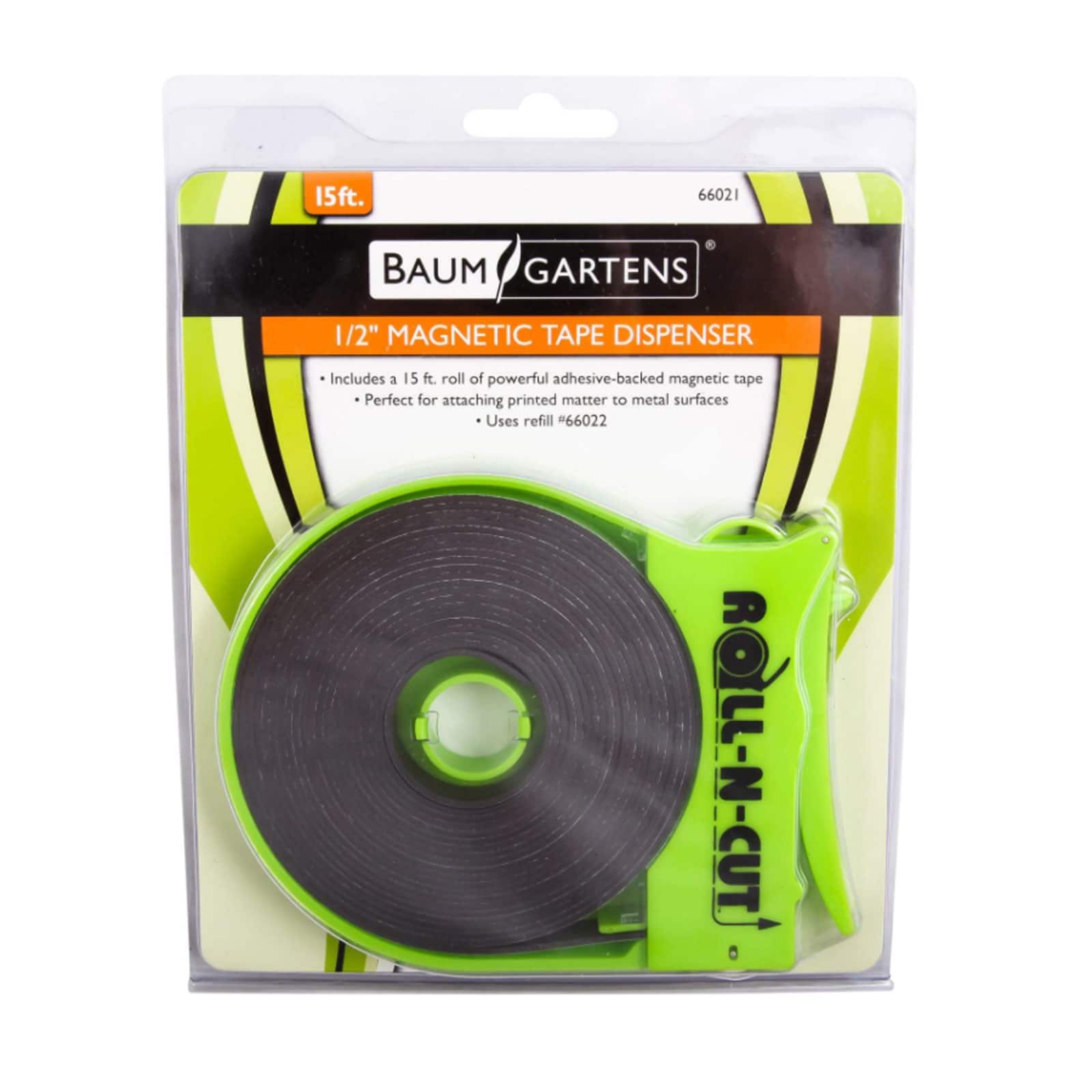 Baumgartens® 1/2” x 15ft Magnetic Tape with Self Cutting Dispenser
