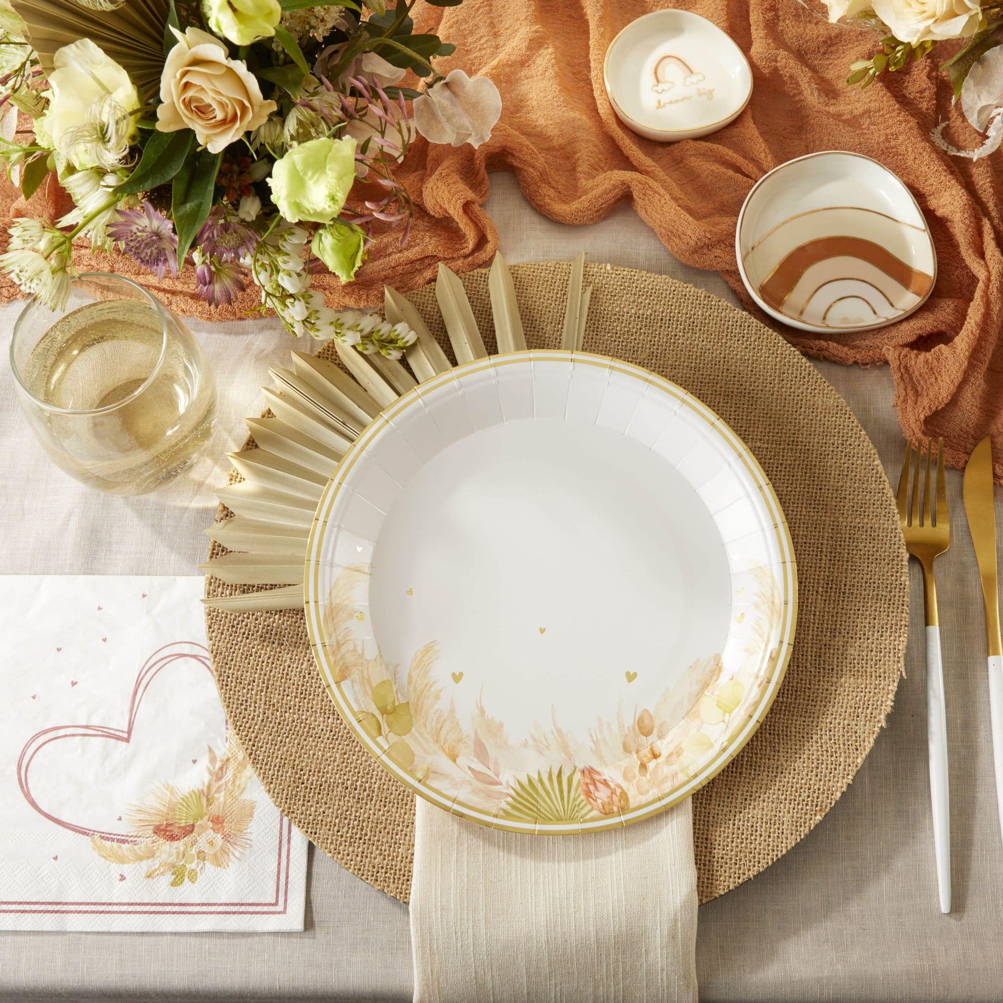 Kate Aspen 9" Boho Premium Paper Plates Set, 16ct.