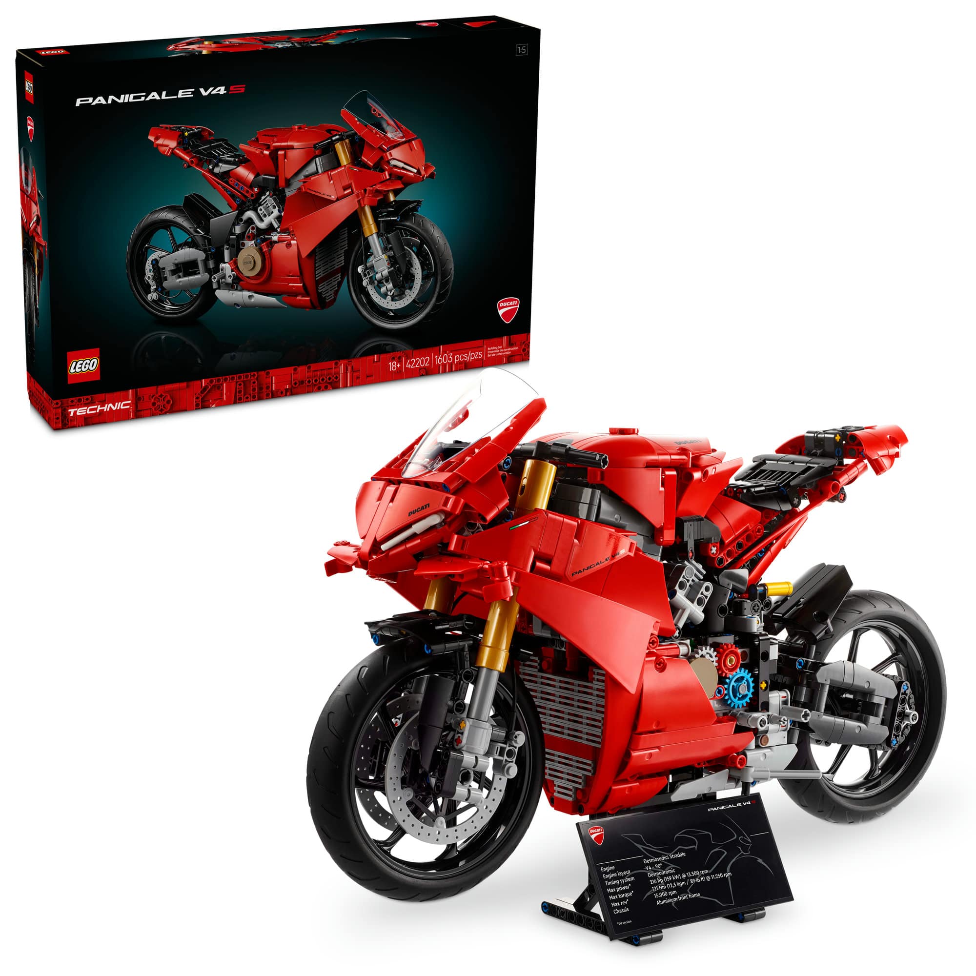 LEGO® Technic™ Ducati Panigale V4 S Motorcycle Model Building Set 42202