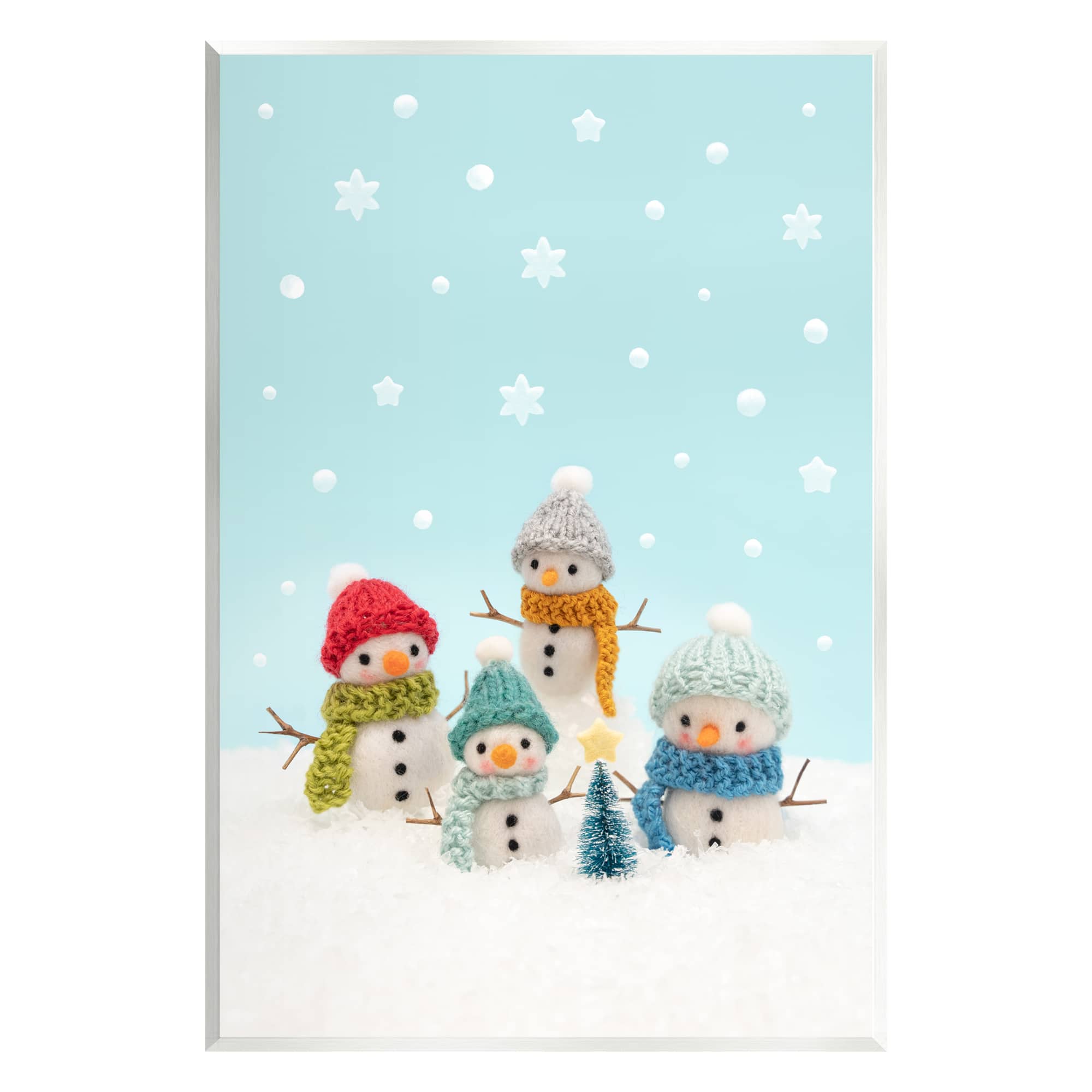 Stupell Industries Winter Snowmen Christmas Tree Wall Plaque Art