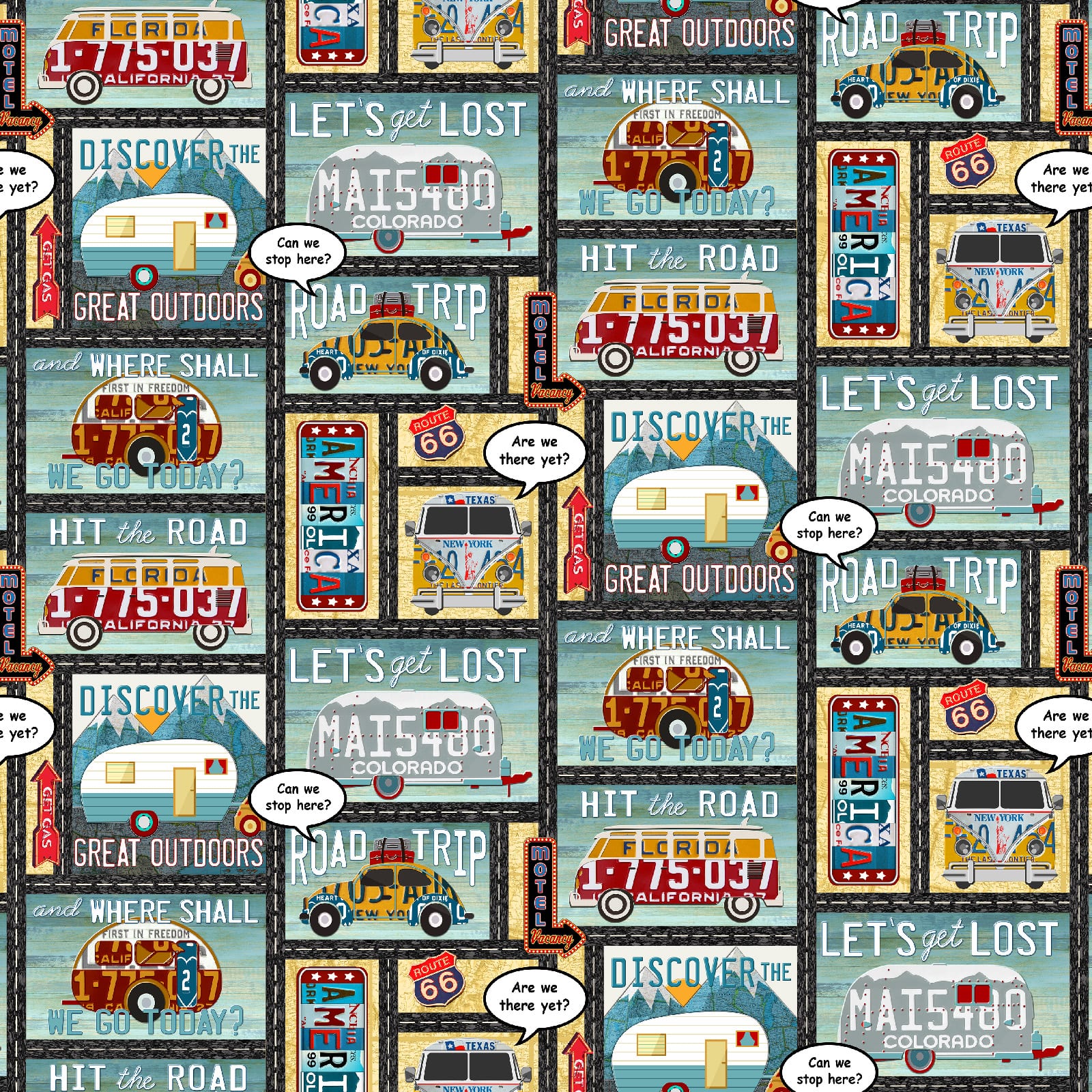 Springs Creative Let's Get Lost Cotton Fabric