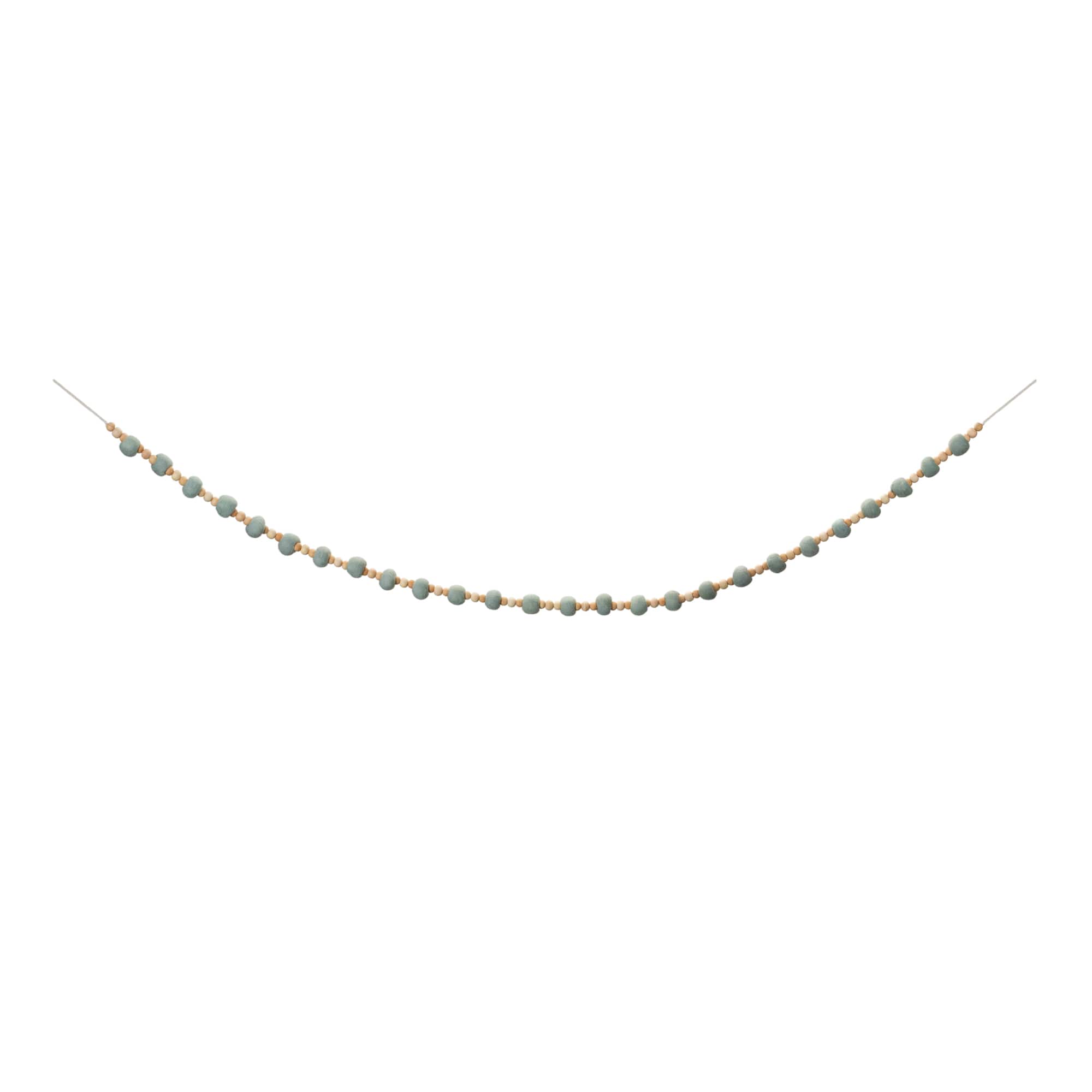 5.5ft. Blue & Beige Wood Beaded String Garlands, 2ct.