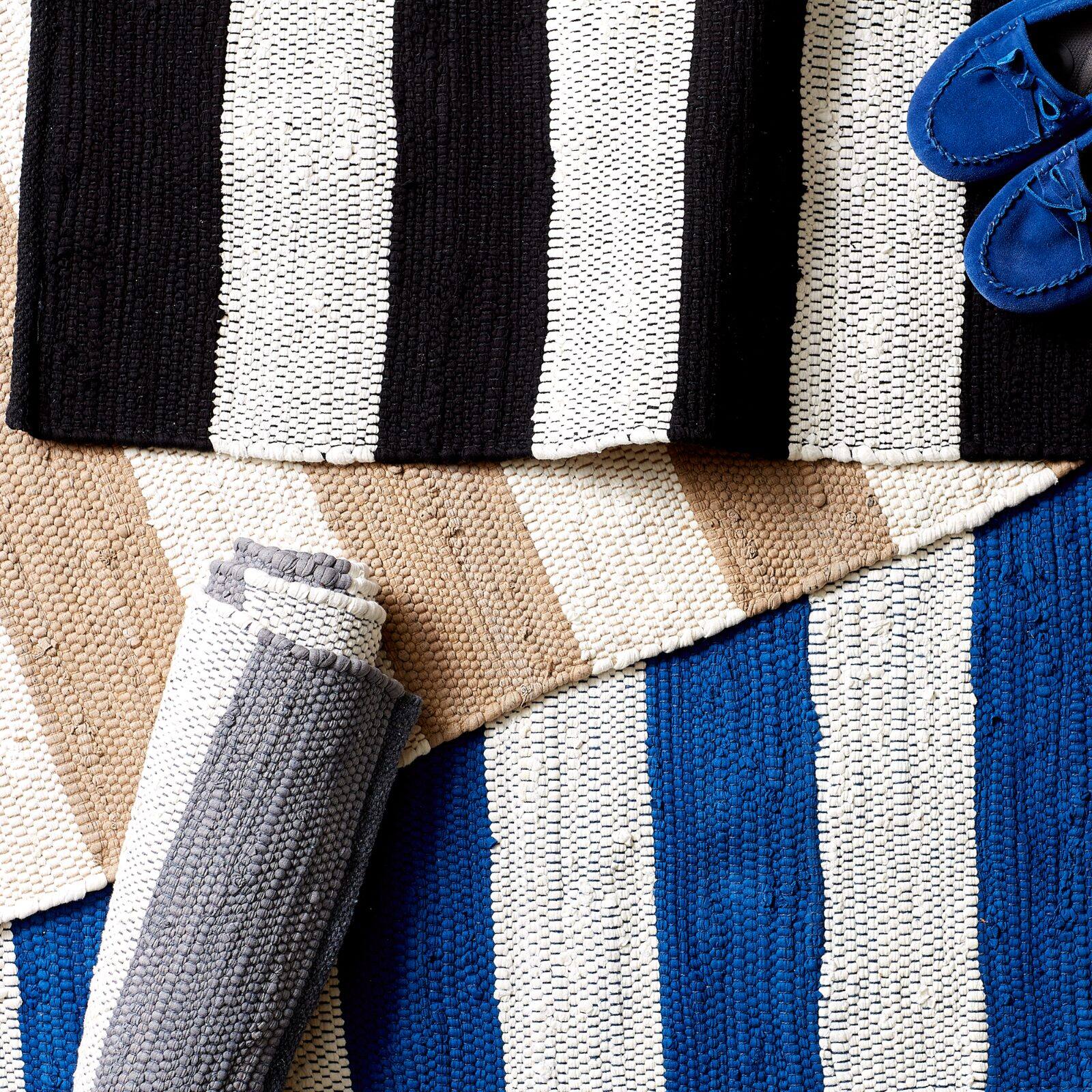 DII® Gray & White Stripe Rag Rug, 2ft. x 3ft.