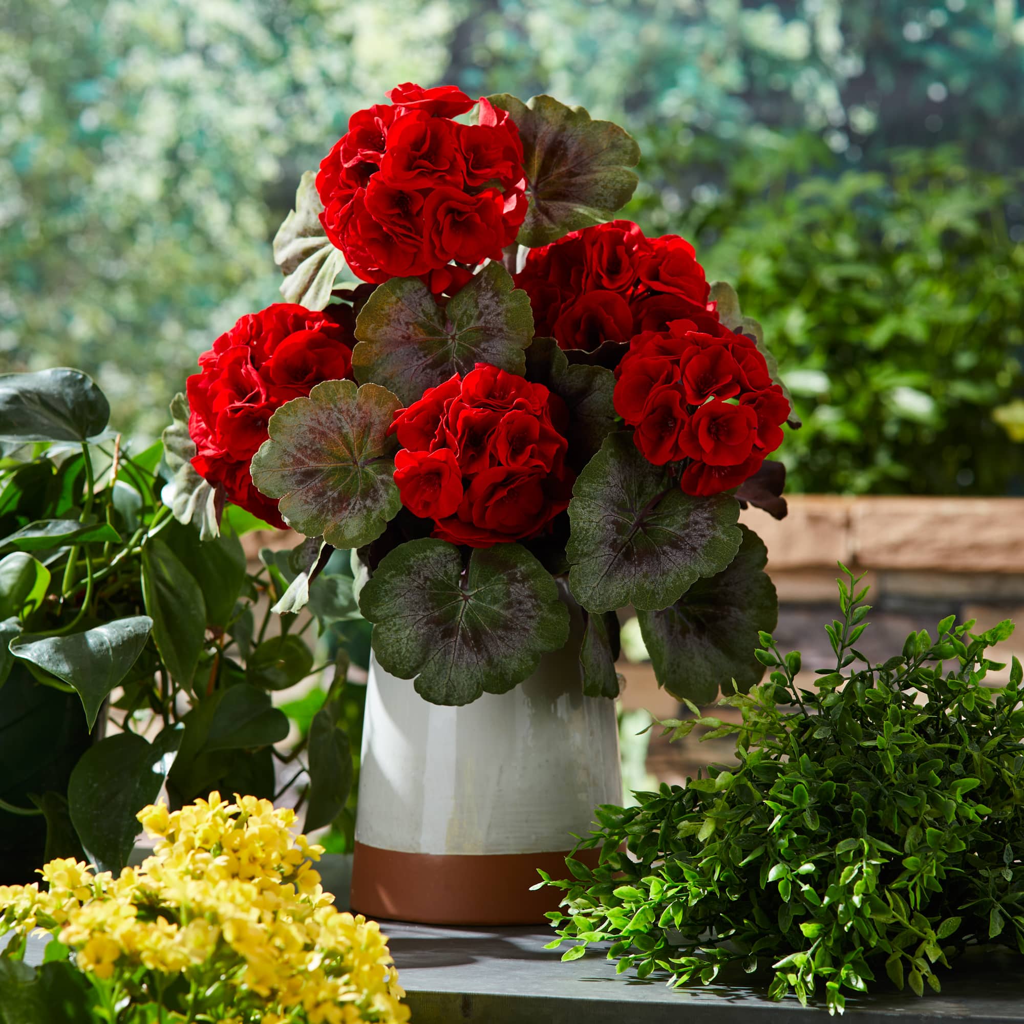 17.5" Geranium Floral Bushes, 2ct.