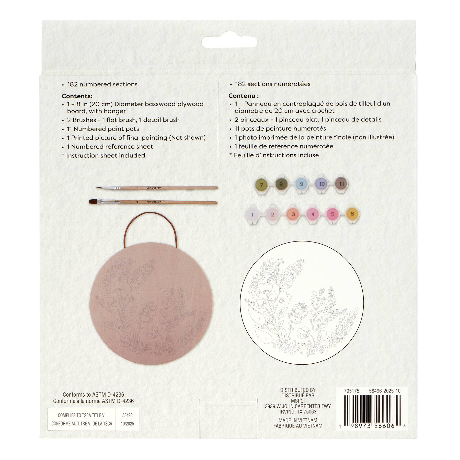 Folk Art Paint-by-Number Plywood Surface Kit by Artist's Loft®