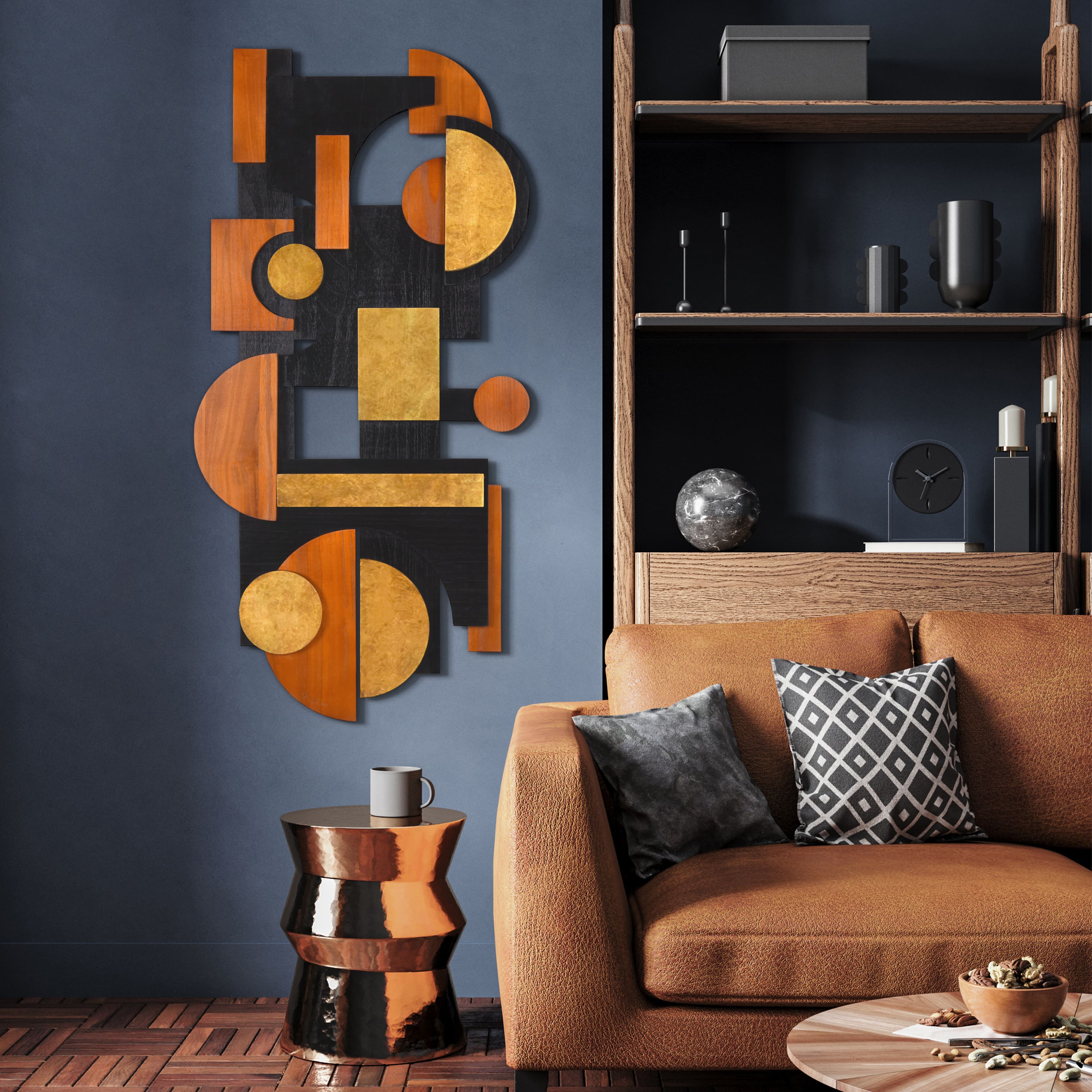 Empire Art Direct 48" x 24" Amber Embraces I Hand Made Dimensional Abstracts Wall Art