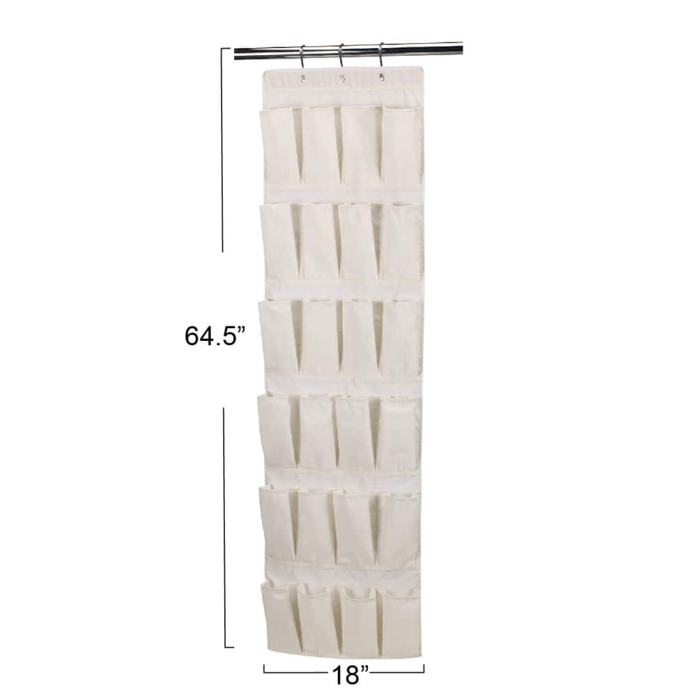 Household Essentials 24-Pocket Over the Door Shoe Organizer