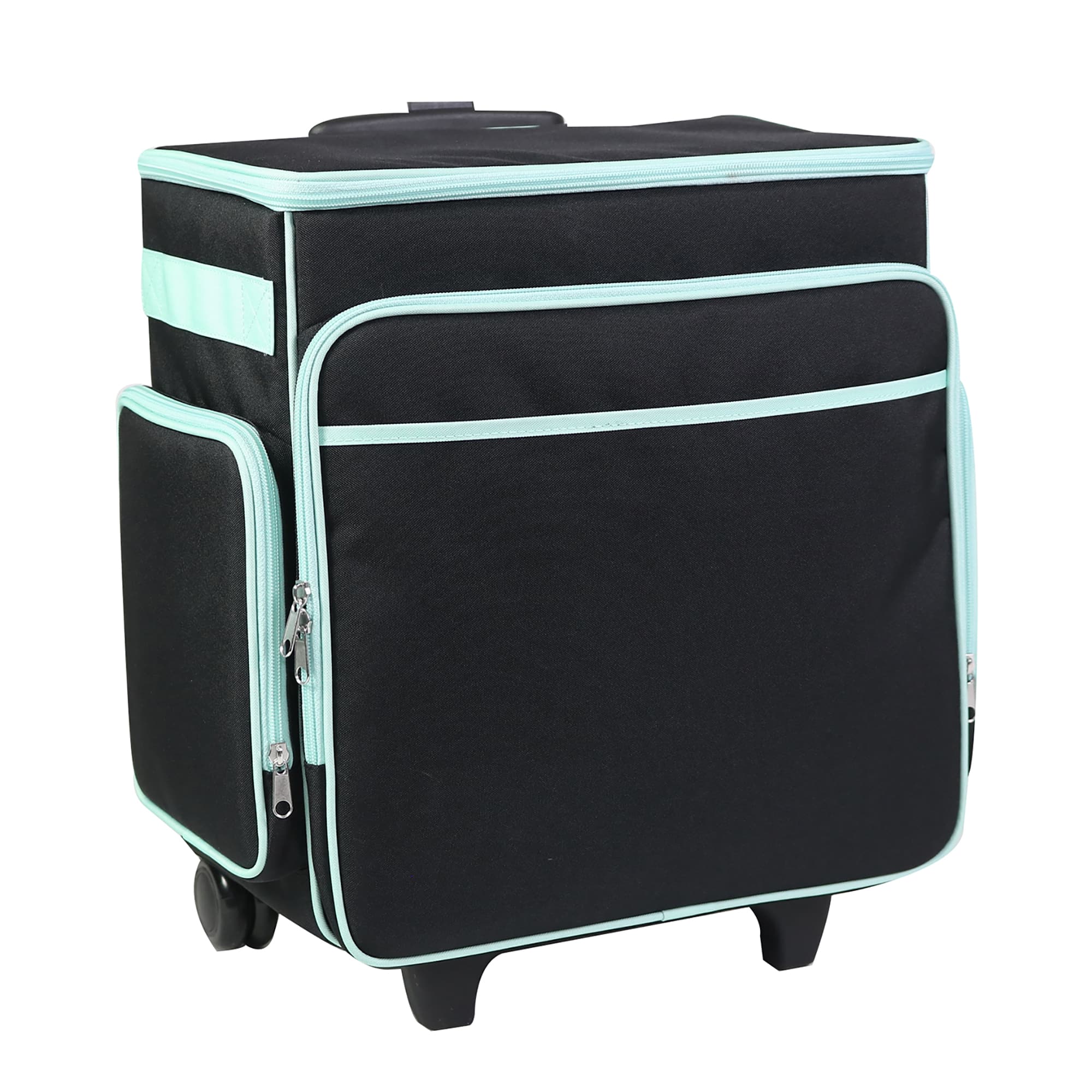 Everything Mary Black & Teal Rolling Craft Bag