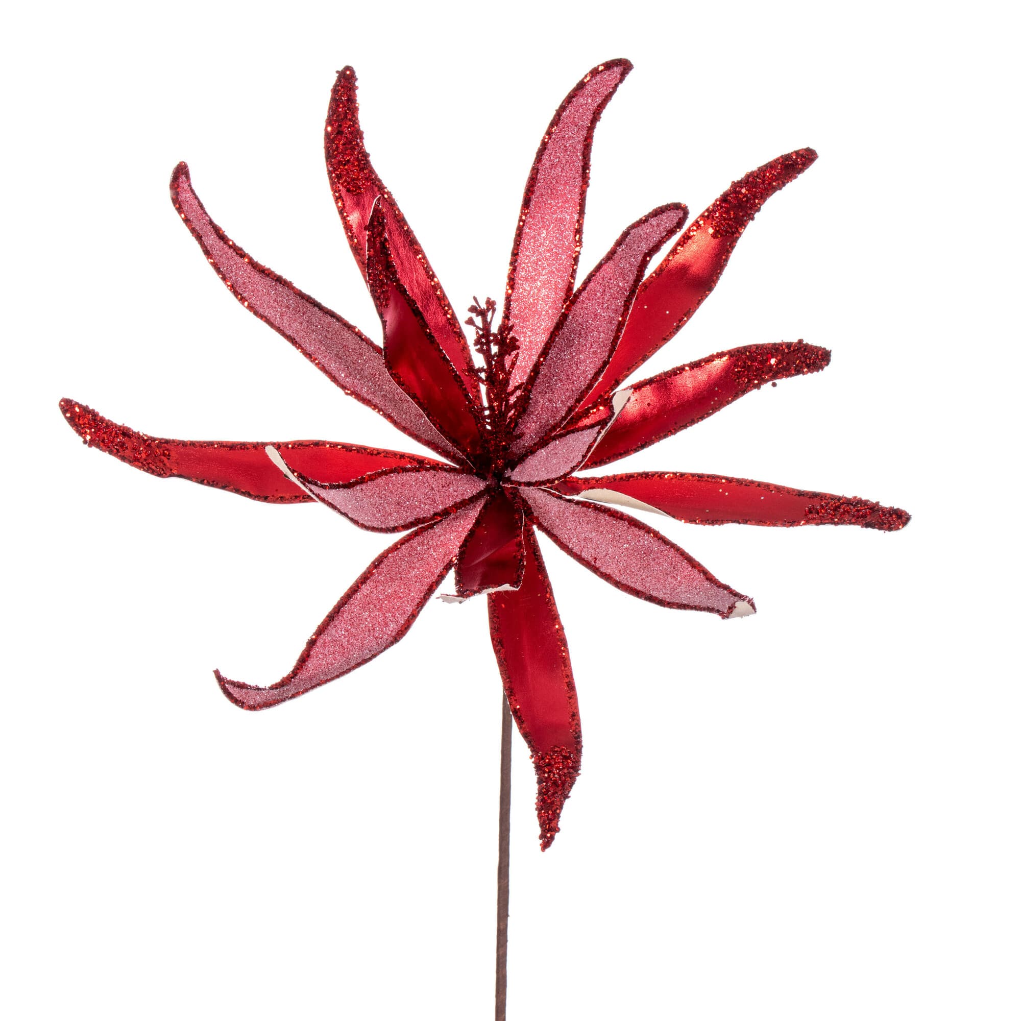Vickerman 24" Red Metallic & Frosted Glitter Papyrus Picks, 2ct.